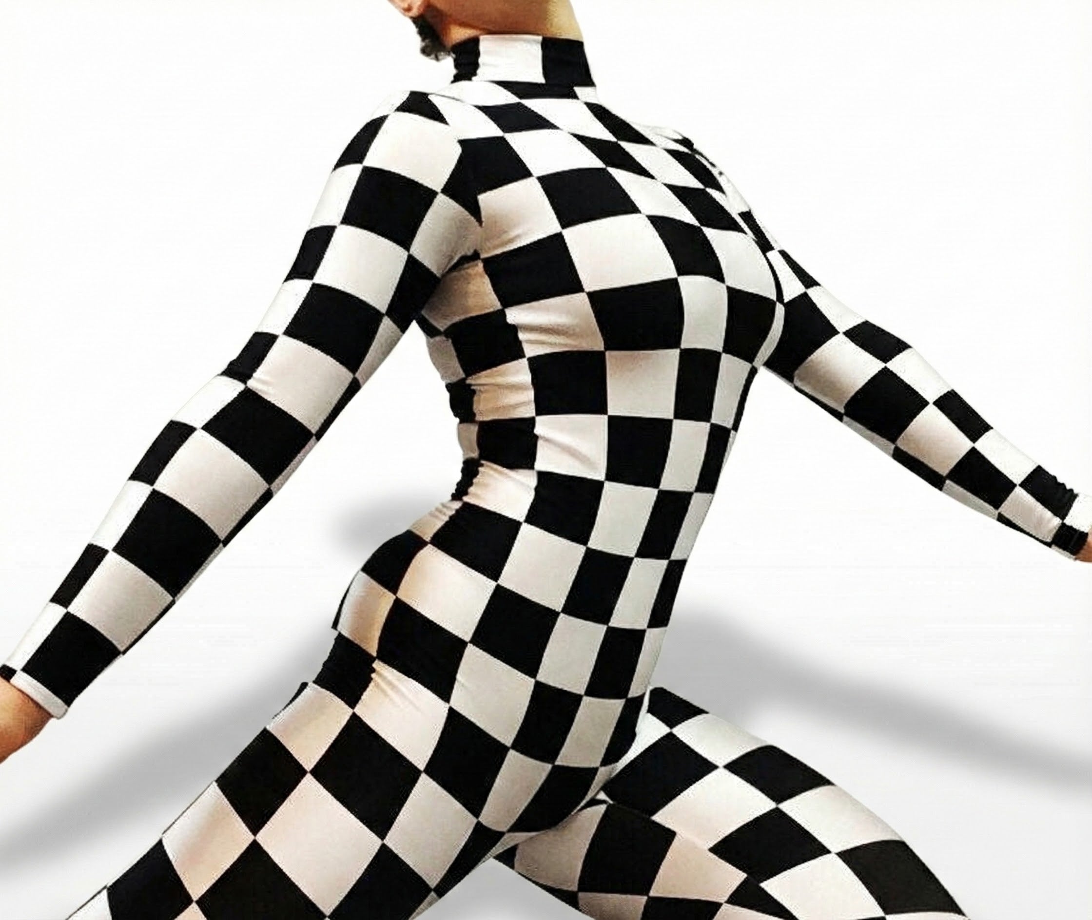 Model wearing the Dance Outfit Bodysuit Costume—a beautiful custom leotard that&
