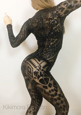 Showgirl Costume, Bodysuit for Women or Men, Beautiful Sequins Jumpsuit, Sheer Bodysuit, Bellydance Costume, Bridal Bodysuit