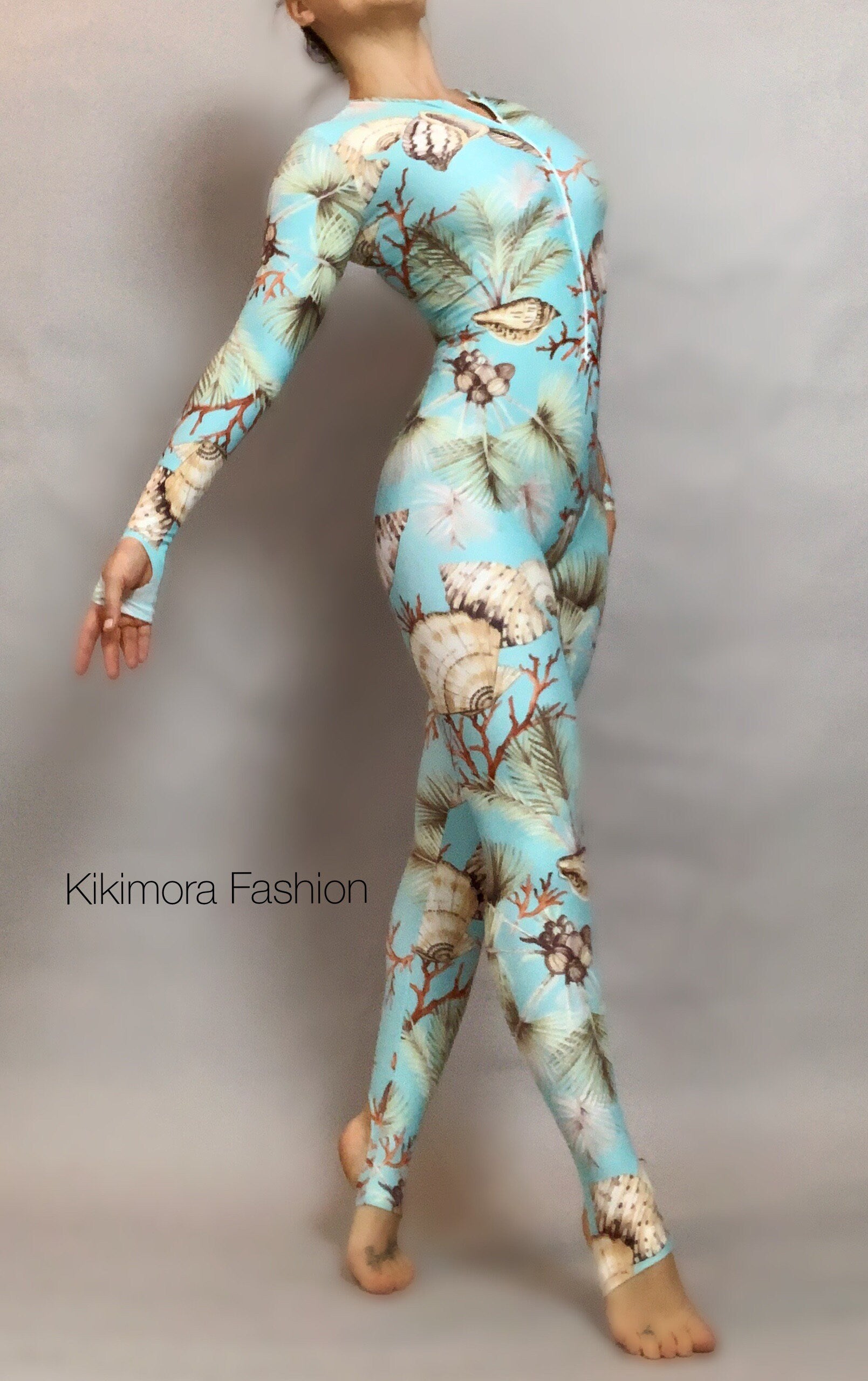 Under the Sea Outfit, Beautiful Seashell Bodysuit for Women, Activewear, Wetsuit, Mermaid Costume, New Trend Made in USA