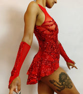 Beautiful Aerialist Costume, Pole Dancewear, Sequin Bodysuit for Women or Men, Showgirl Leotard, Made in USA, Personalized Dressing Gown