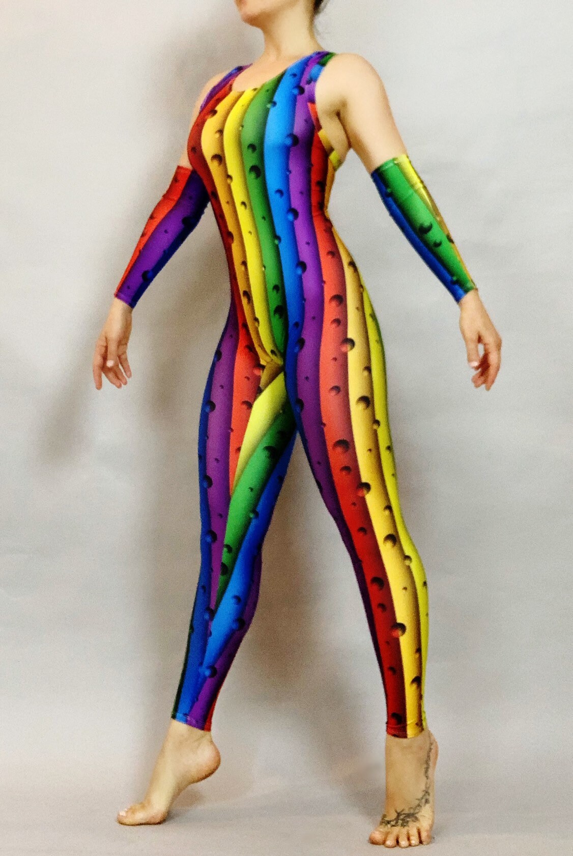 Circus Party Outfit, Contortion Outfit, Catsuit for Gymnast, Clown Dance Costume, Trending Now, Festival Fashion, Lgbtq Rainbow