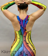Circus Party Outfit, Contortion Outfit, Catsuit for Gymnast, Clown Dance Costume, Trending Now, Festival Fashion, Lgbtq Rainbow