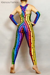 Circus Party Outfit, Contortion Outfit, Catsuit for Gymnast, Clown Dance Costume, Trending Now, Festival Fashion, Lgbtq Rainbow