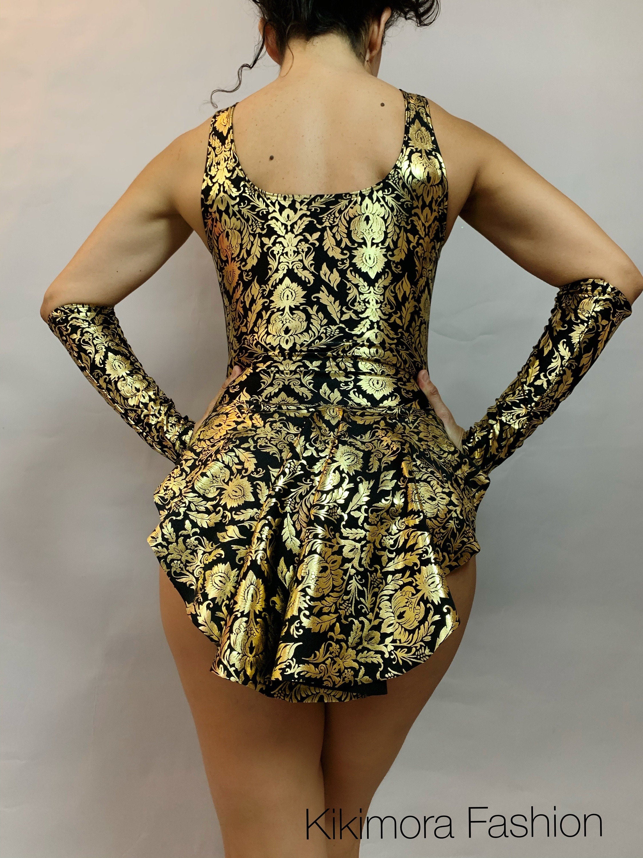 Exotic dance wear, Super cute Burlesque bodysuit with skirt, Showgirl costume, Pole dance wear,Dance teacher gift, trending now.