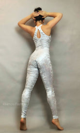 Pearl velvet- catsuit, jumpsuit costume for aerialists, contortionist dancers circus performers, trending now, exotic dance wear