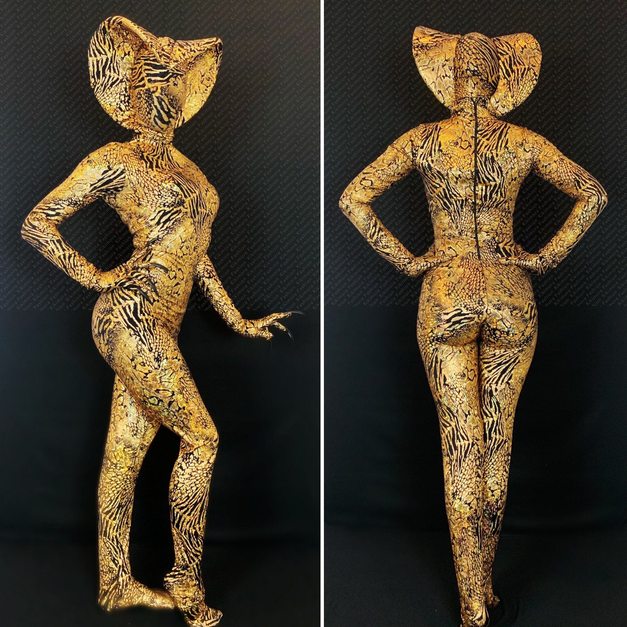 Gold Cobra, Snake Costume, Gymnastic, Acrobatics, Dancers, Contortionist Outfit, Uniform, Custom Made