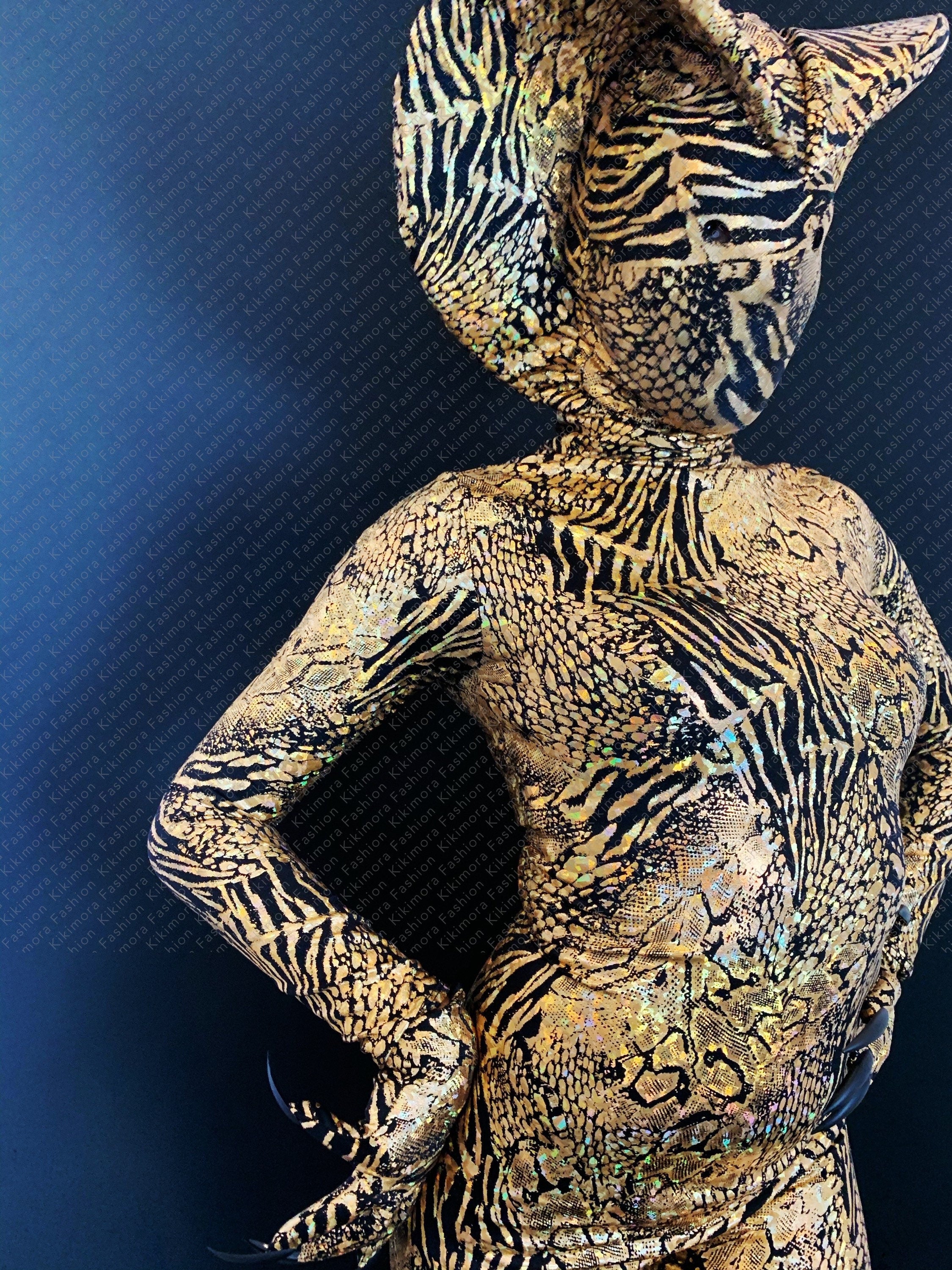 Gold Cobra, Snake Costume, Gymnastic, Acrobatics, Dancers, Contortionist Outfit, Uniform, Custom Made