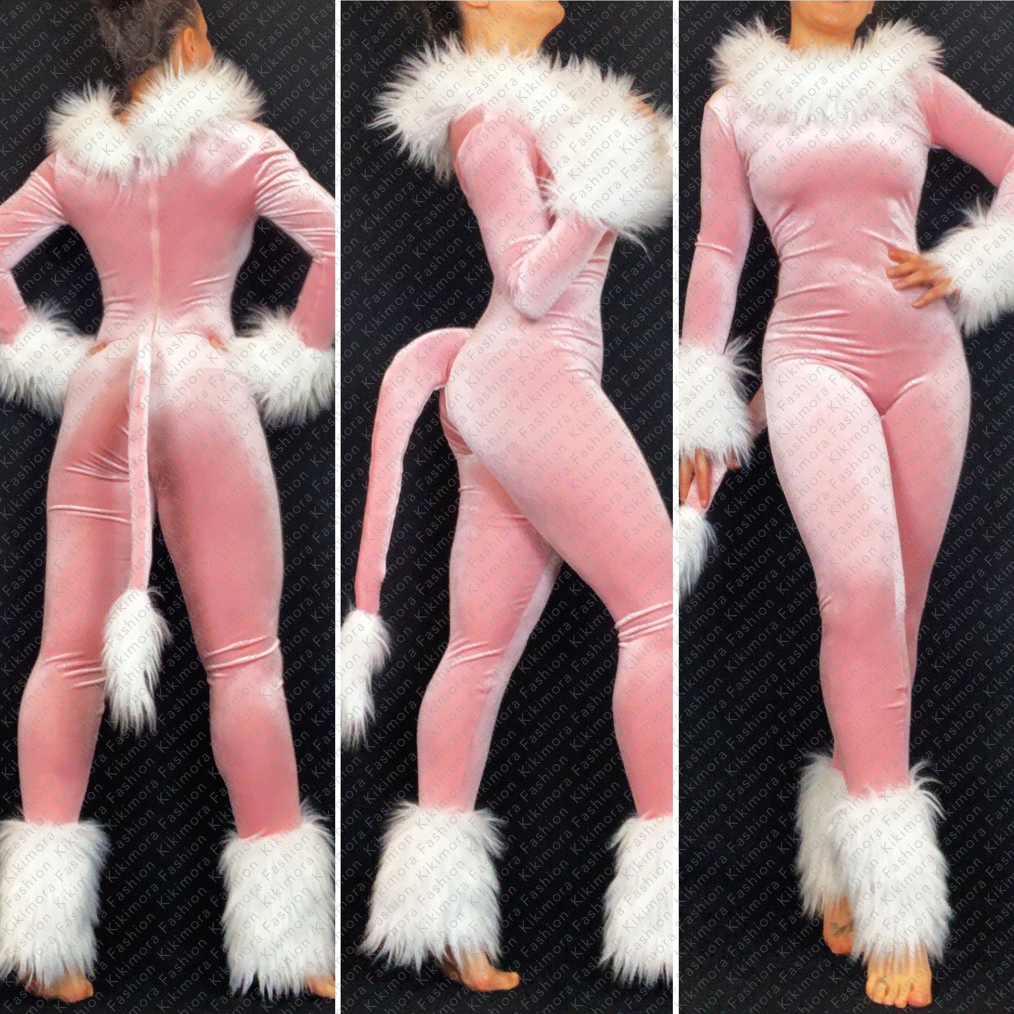 Golden Lion Catsuit, Fur Trim, Full Sleeves, Includes a Long Tail