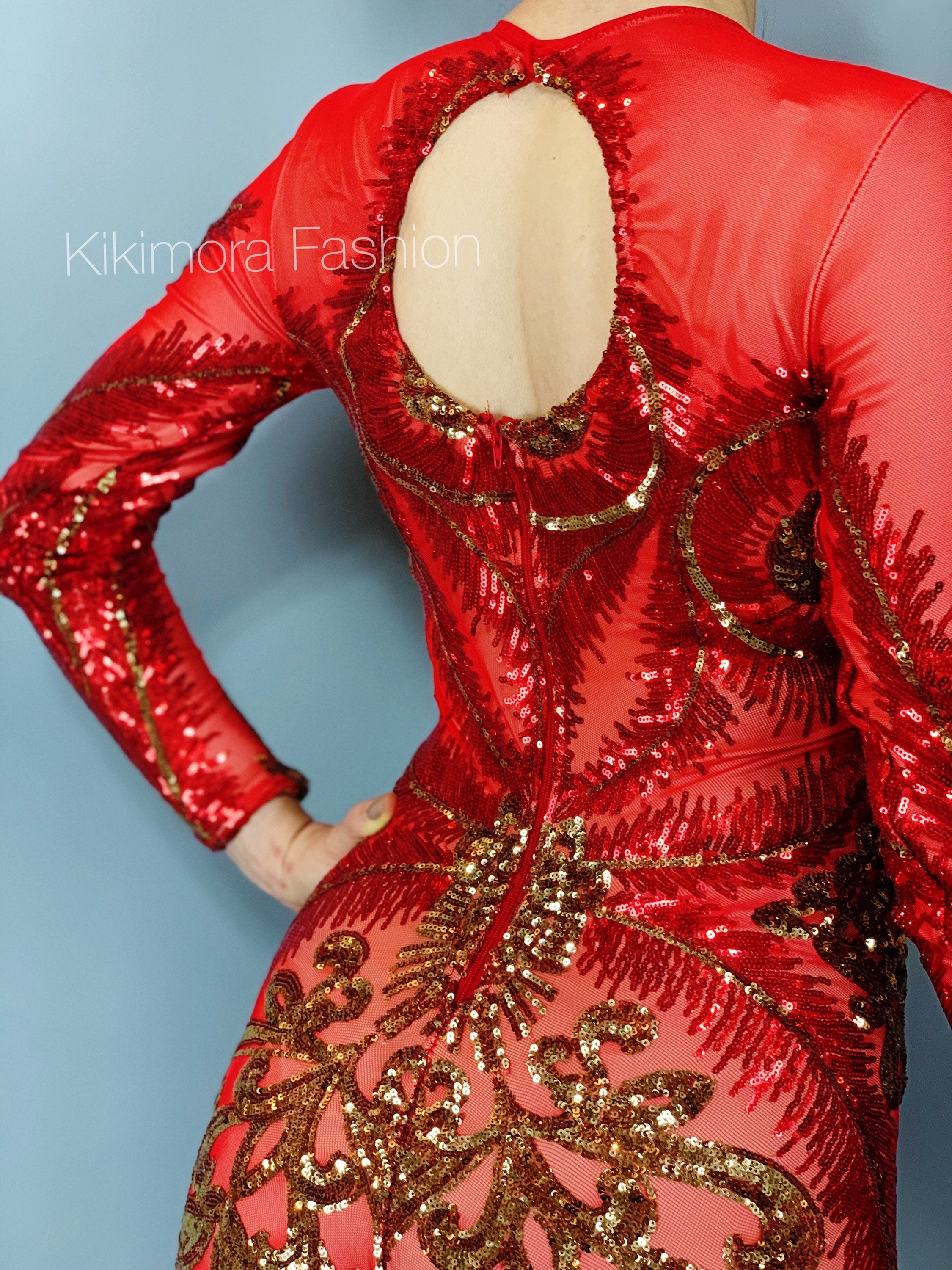 Showgirl Costume, Sequin Bodysuit for Women or Men, Shiny, Beautiful Contortionist Costume, Exotic Dance Wear, Trending Now