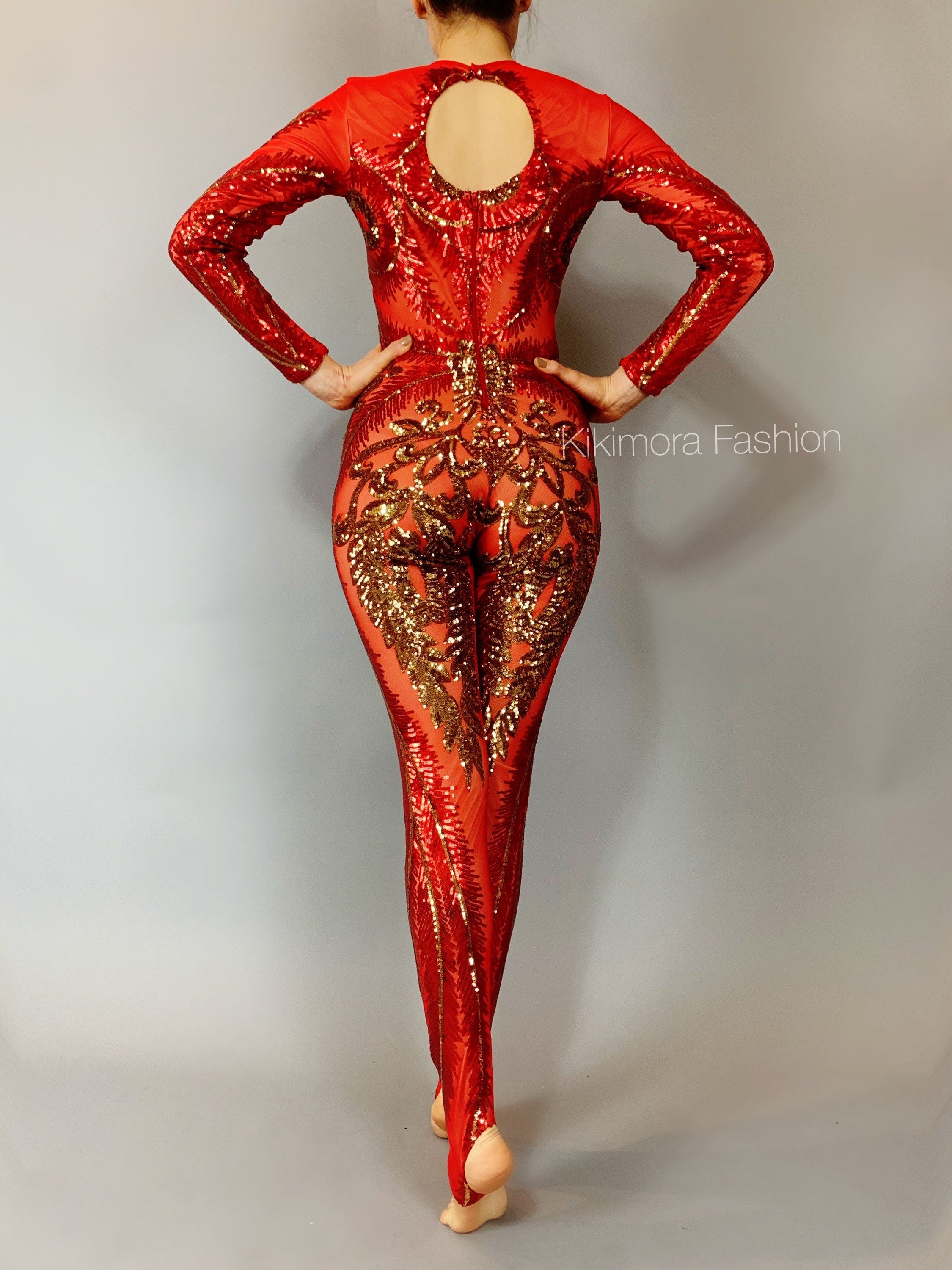 Showgirl Costume, Sequin Bodysuit for Women or Men, Shiny, Beautiful Contortionist Costume, Exotic Dance Wear, Trending Now