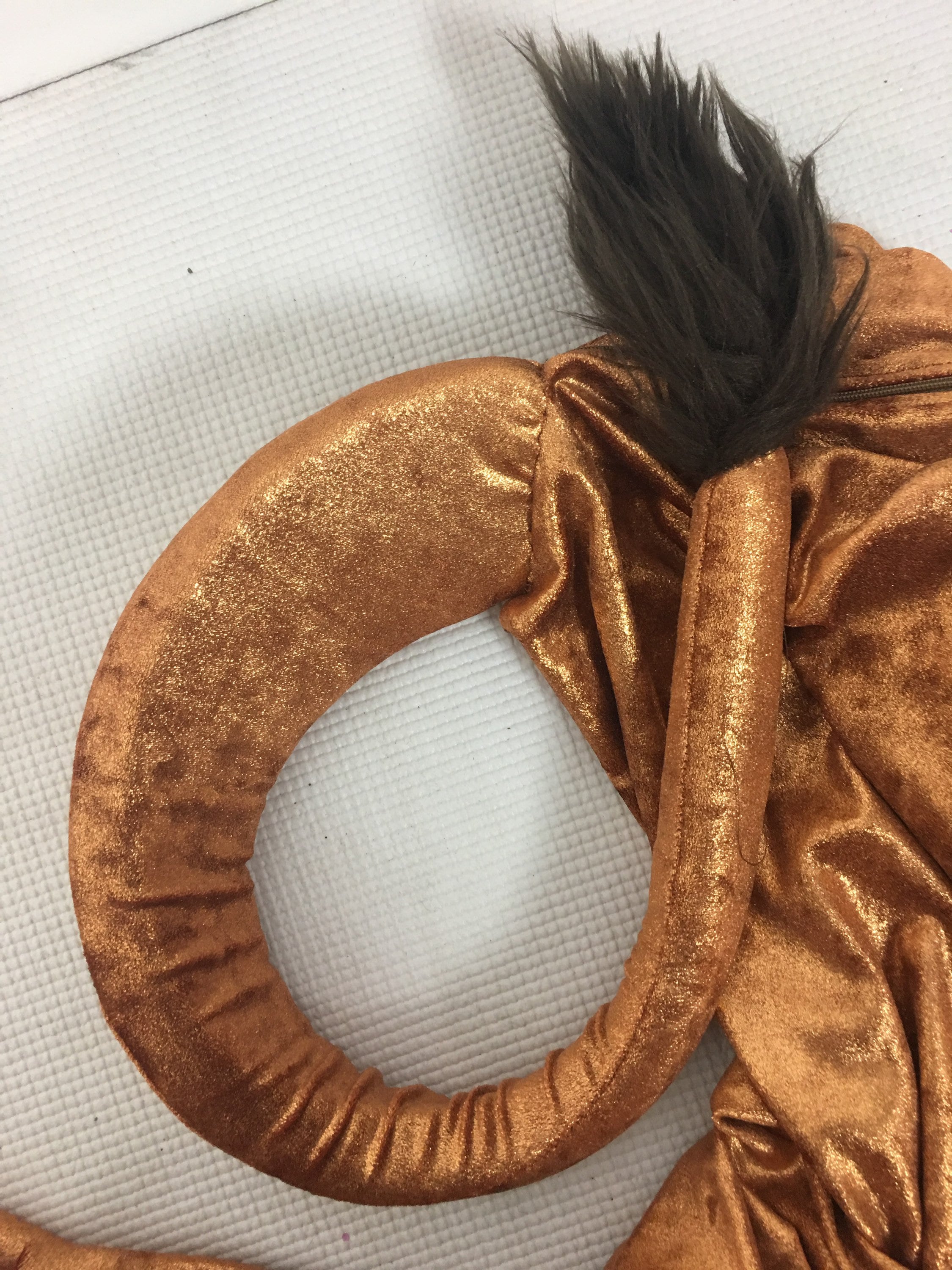 Golden Lion Catsuit, Fur Trim, Full Sleeves, Includes a Long Tail