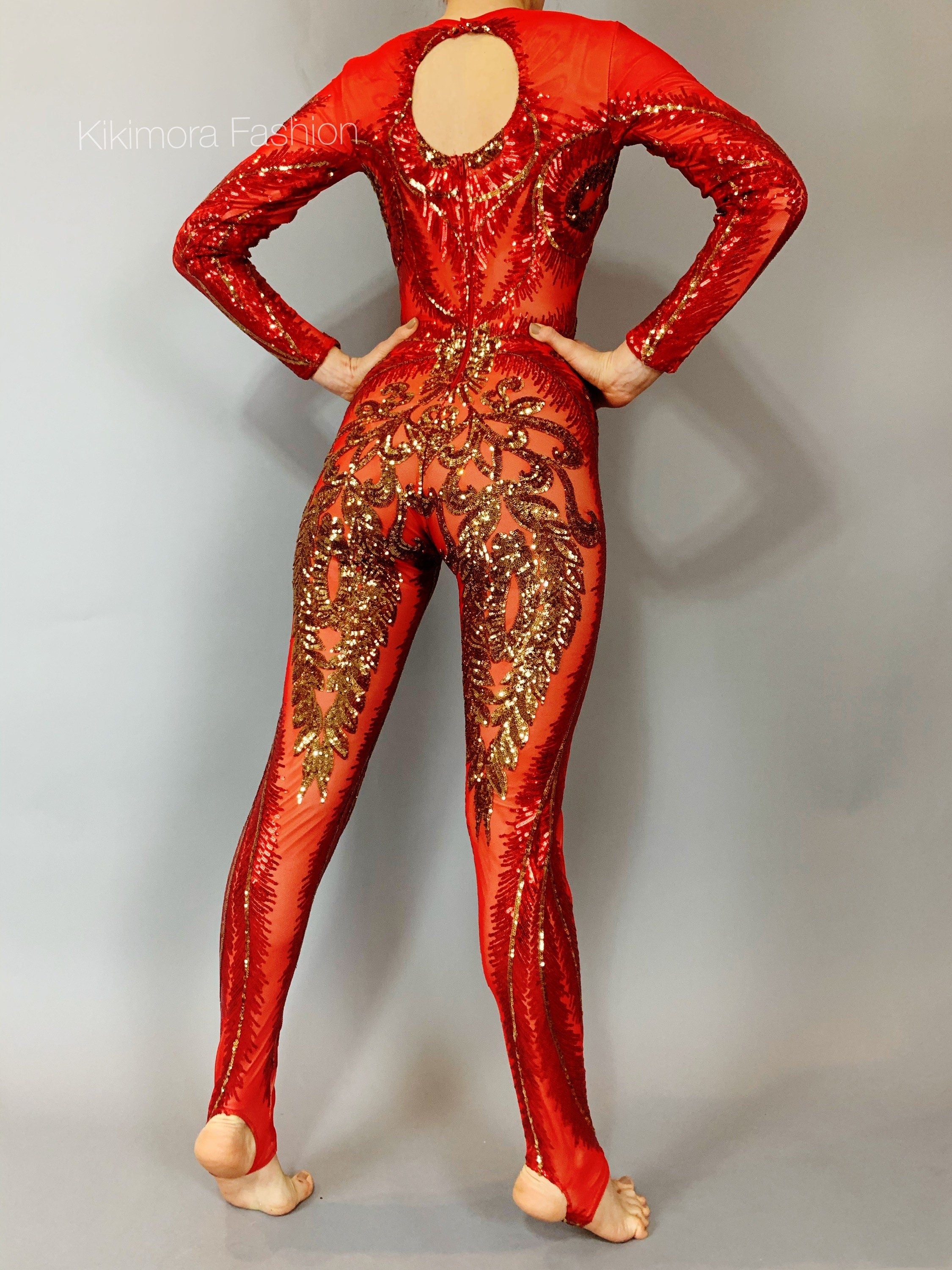 Showgirl Costume, Sequin Bodysuit for Women or Men, Shiny, Beautiful Contortionist Costume, Exotic Dance Wear, Trending Now