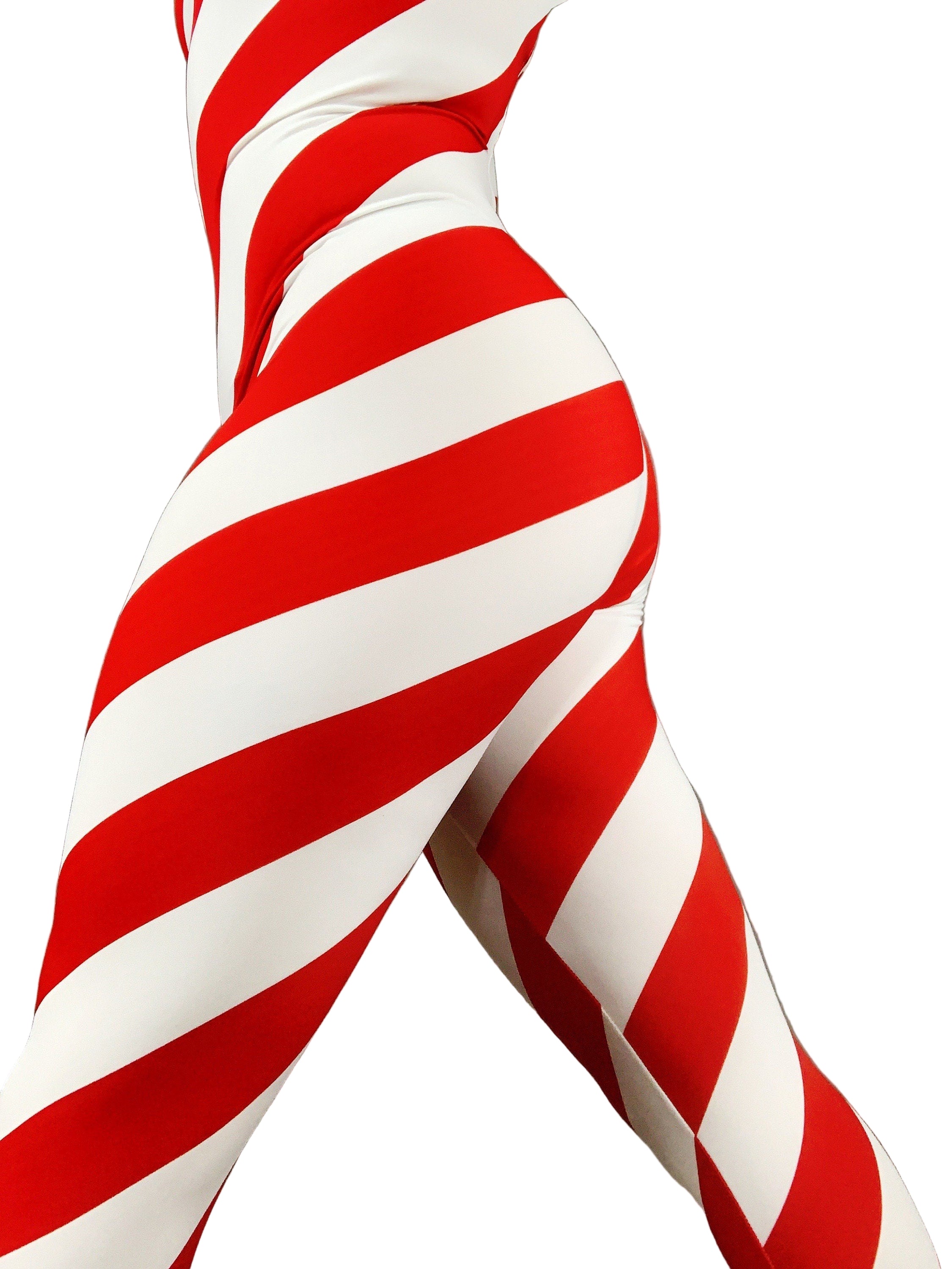 Candy Cane Bodysuit, Turtleneck, Full Sleeves