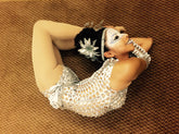 Silver robot costume, bodysuit for woman or man, exotic dance wear, futuristic clothing