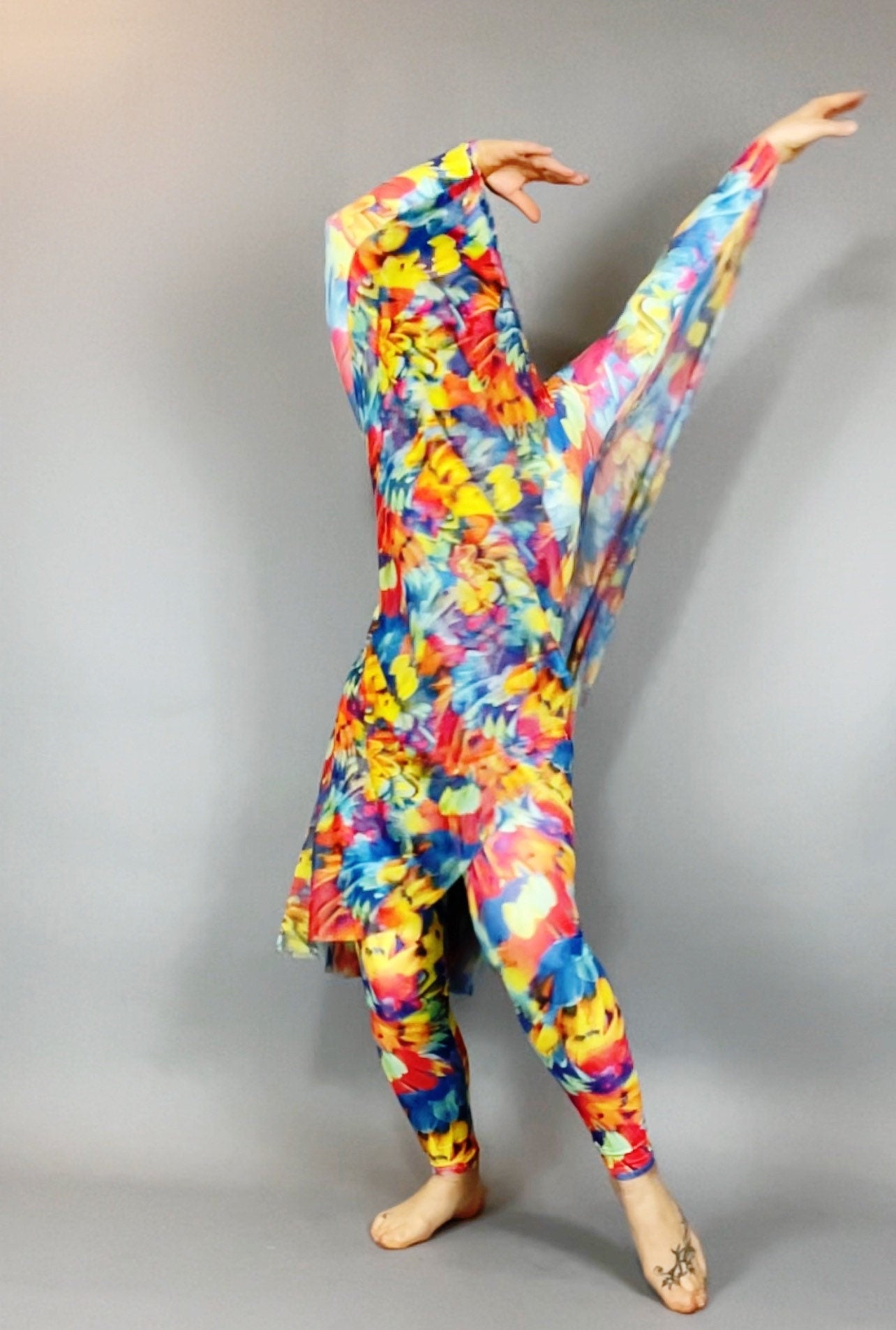 Bodysuit for Women or Men, Made by Measure, Bird Wings, Spandex Catsuit, Dancewear