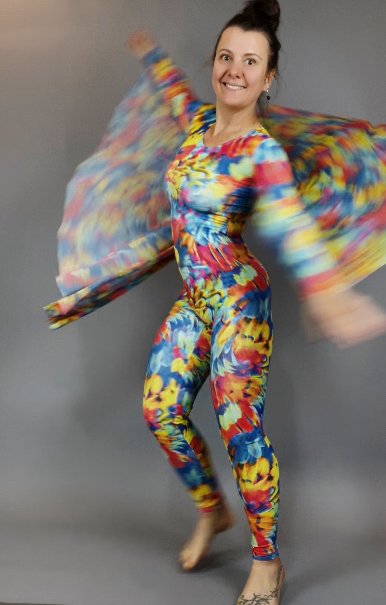 Bodysuit for Women or Men, Made by Measure, Bird Wings, Spandex Catsuit, Dancewear