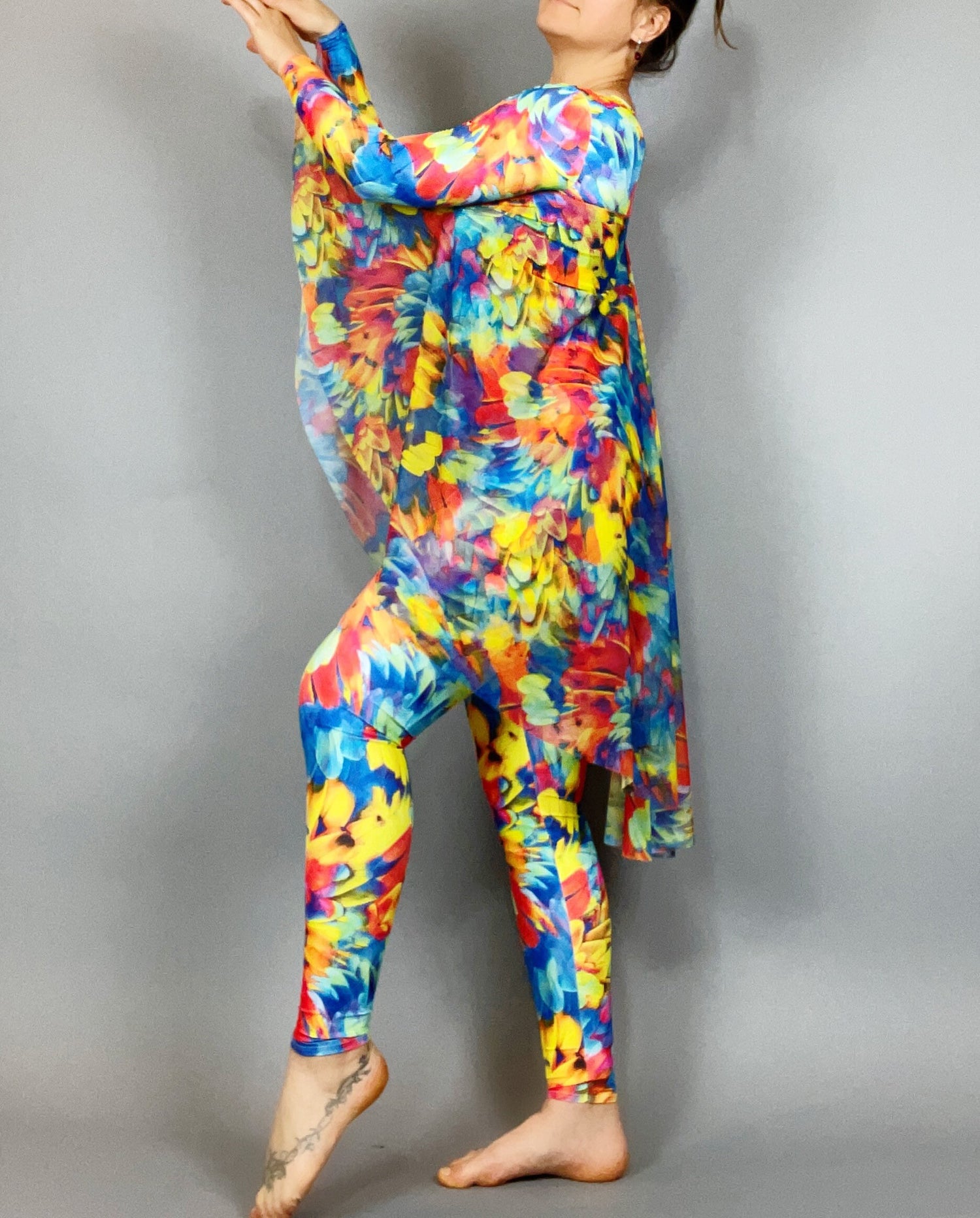 Bodysuit for Women or Men, Made by Measure, Bird Wings, Spandex Catsuit, Dancewear