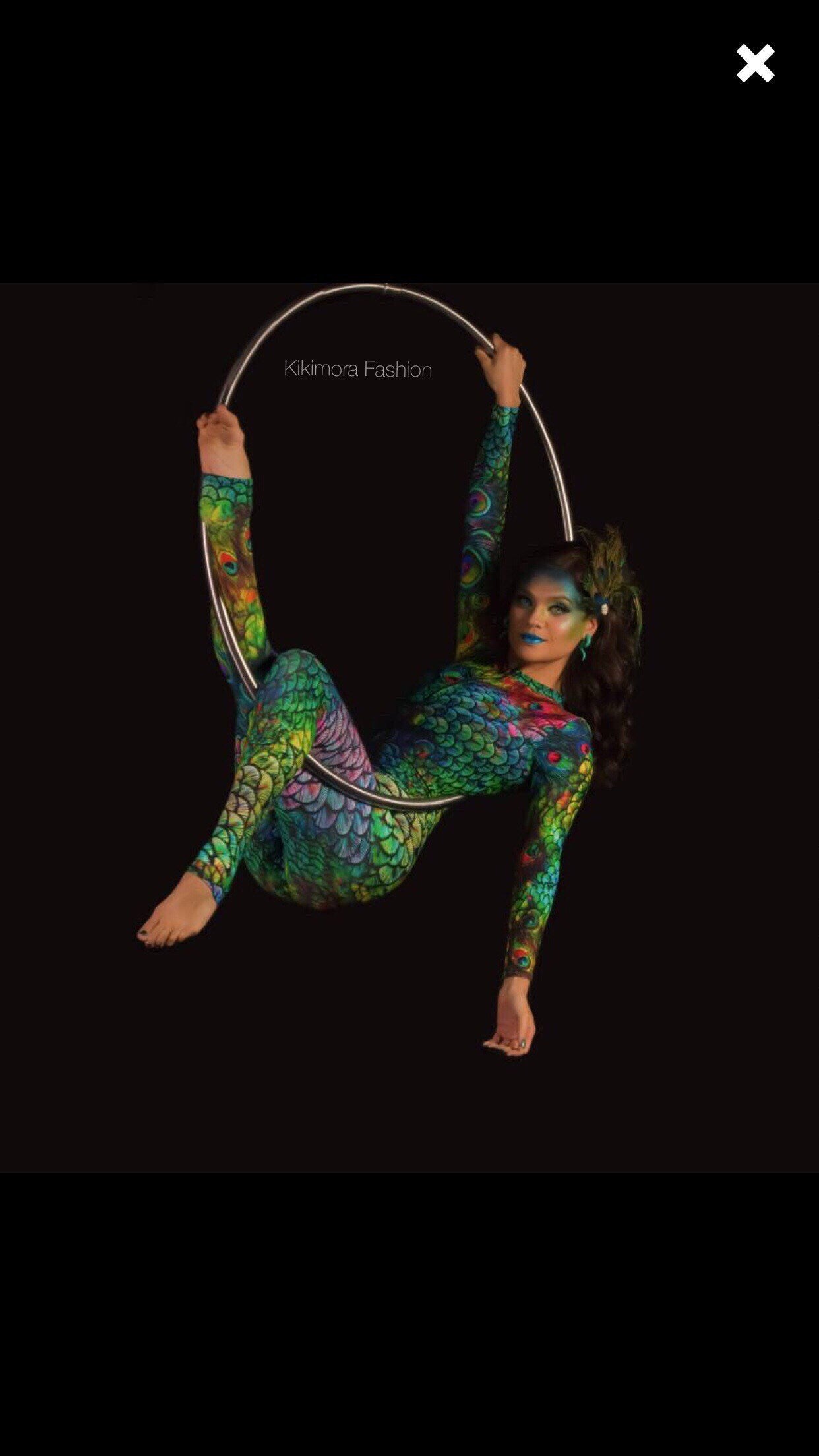 Peacock Print Spandex Catsuit, Contortionist unitard, Aerialist costume, Exotic Dance wear, Made by Measure, Limited edition