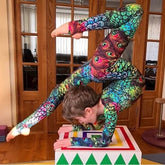Peacock Print Spandex Catsuit, Contortionist unitard, Aerialist costume, Exotic Dance wear, Made by Measure, Limited edition
