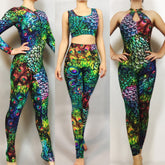Peacock Print Spandex Catsuit, Contortionist unitard, Aerialist costume, Exotic Dance wear, Made by Measure, Limited edition