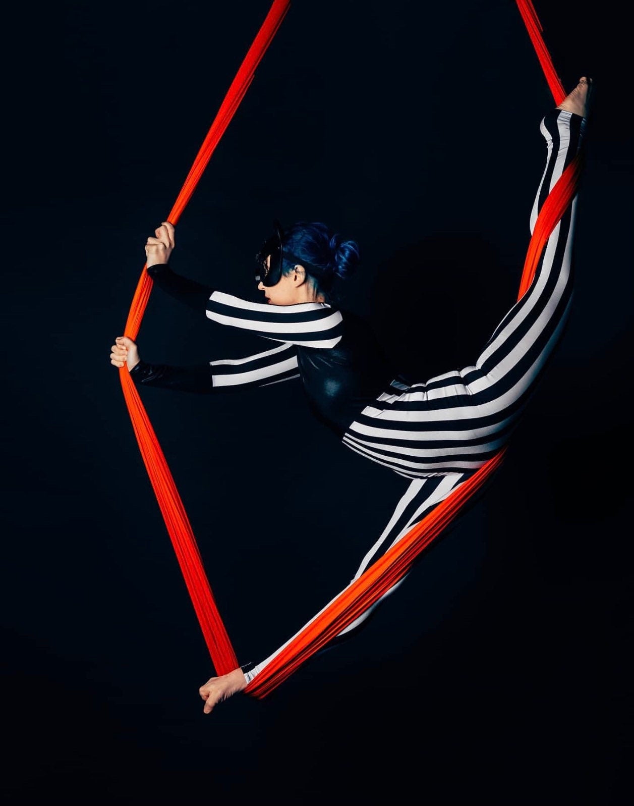 Black and White Striped Jumpsuit, Round Neck, Full Sleeves