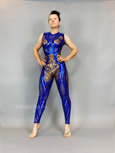 Bright Blue Sequin Catsuit for Dance, Gymnastics, Bridal, Circus, and More