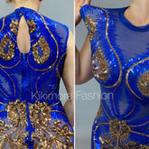 Bright Blue Sequin Catsuit for Dance, Gymnastics, Bridal, Circus, and More