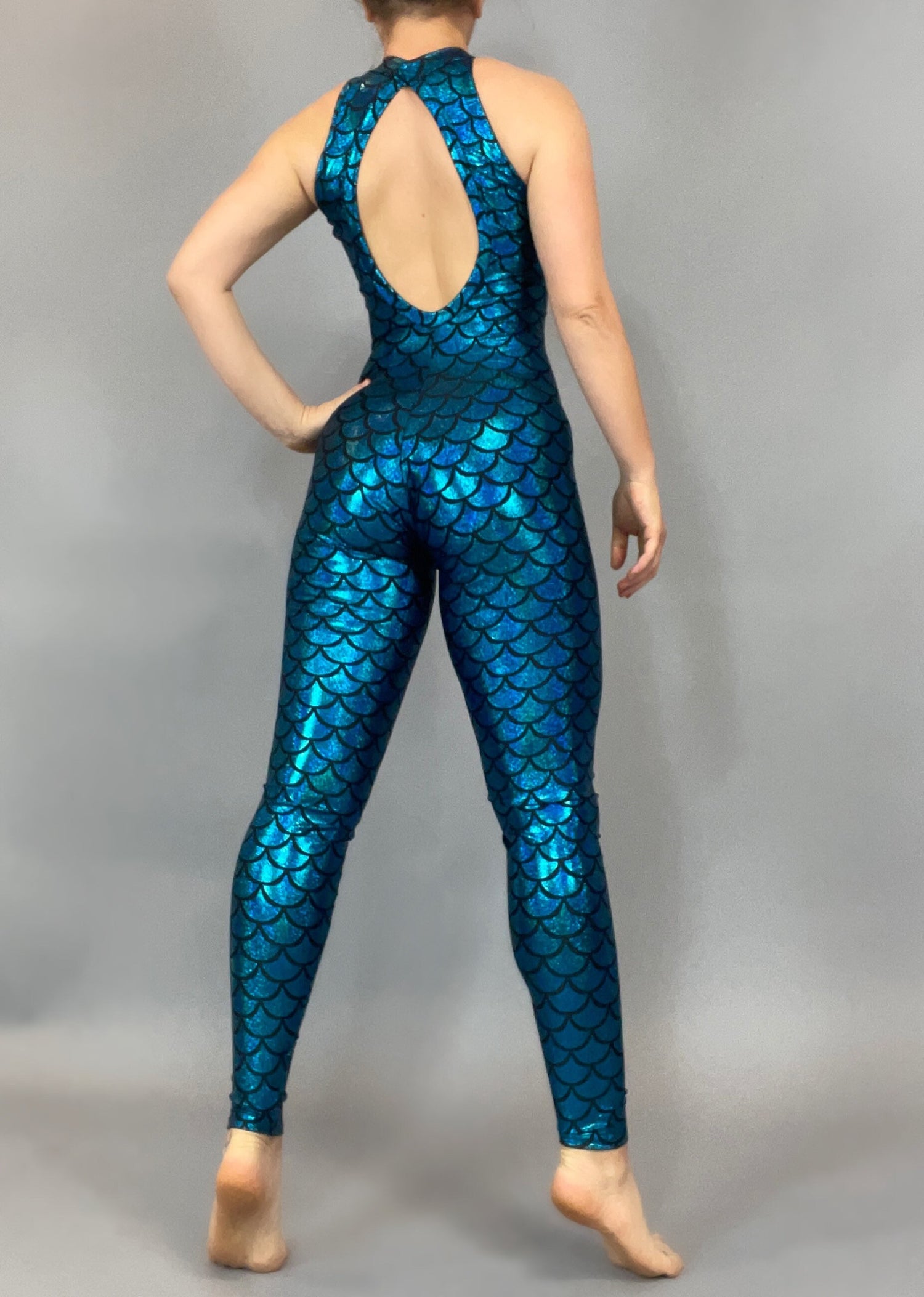 Mermaid Spandex Unitard: Exotic Dance, Yoga, Aerialist Costume - Custom Fit Catsuit for Performance