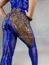 Bright Blue Sequin Catsuit for Dance, Gymnastics, Bridal, Circus, and More