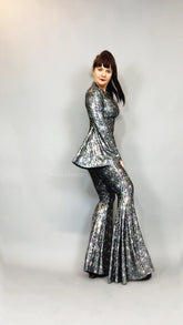 Disco Jumpsuit, Custom Bell Bottom Catsuit, Elegant Party Jumpsuit, Made by Measure, Trending Now, Exotic Dance Wear