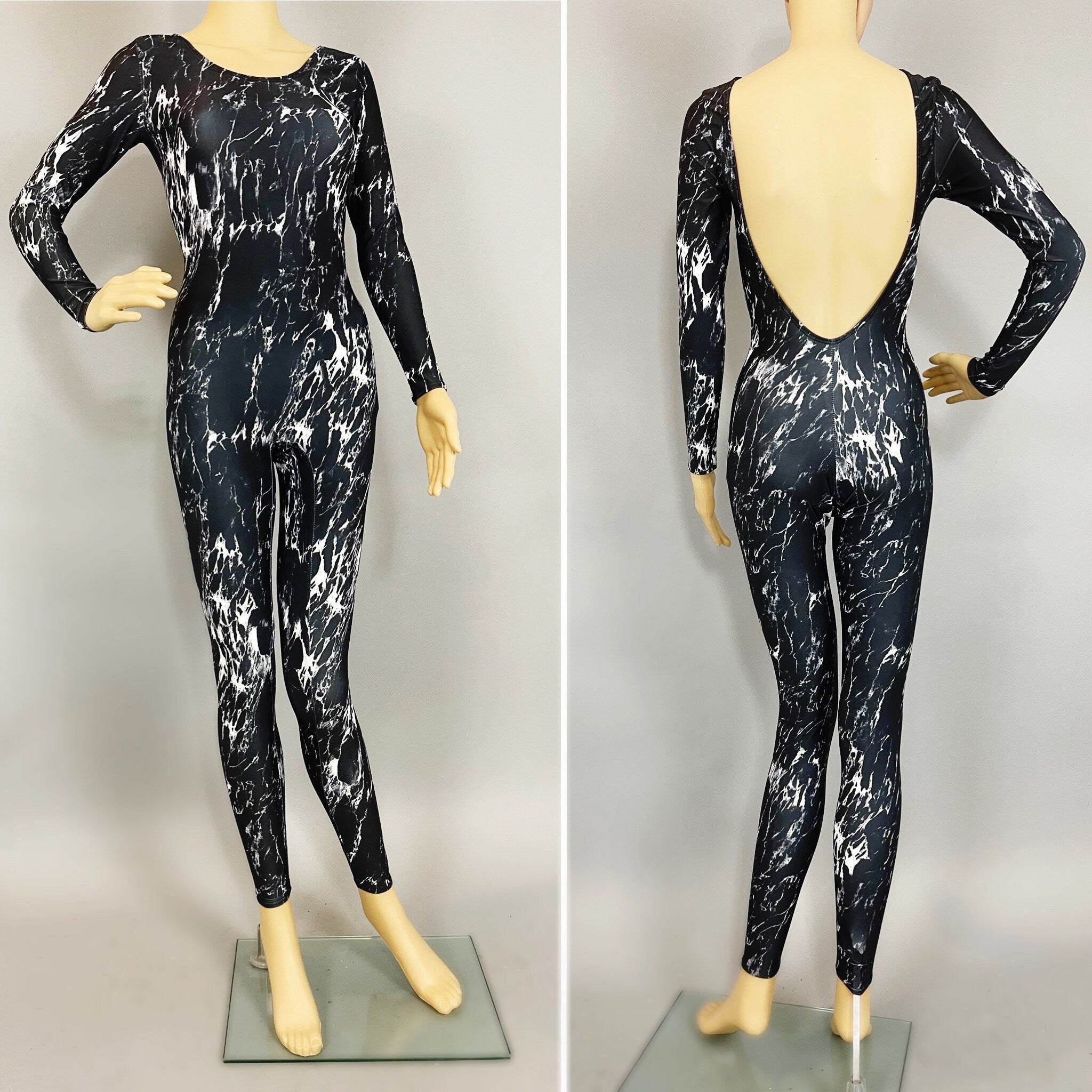 Catsuit for Women or Men, Beautiful White Marble Zentai Fashion, Contortion Bodysuit for Women or Men, Custom Leotard