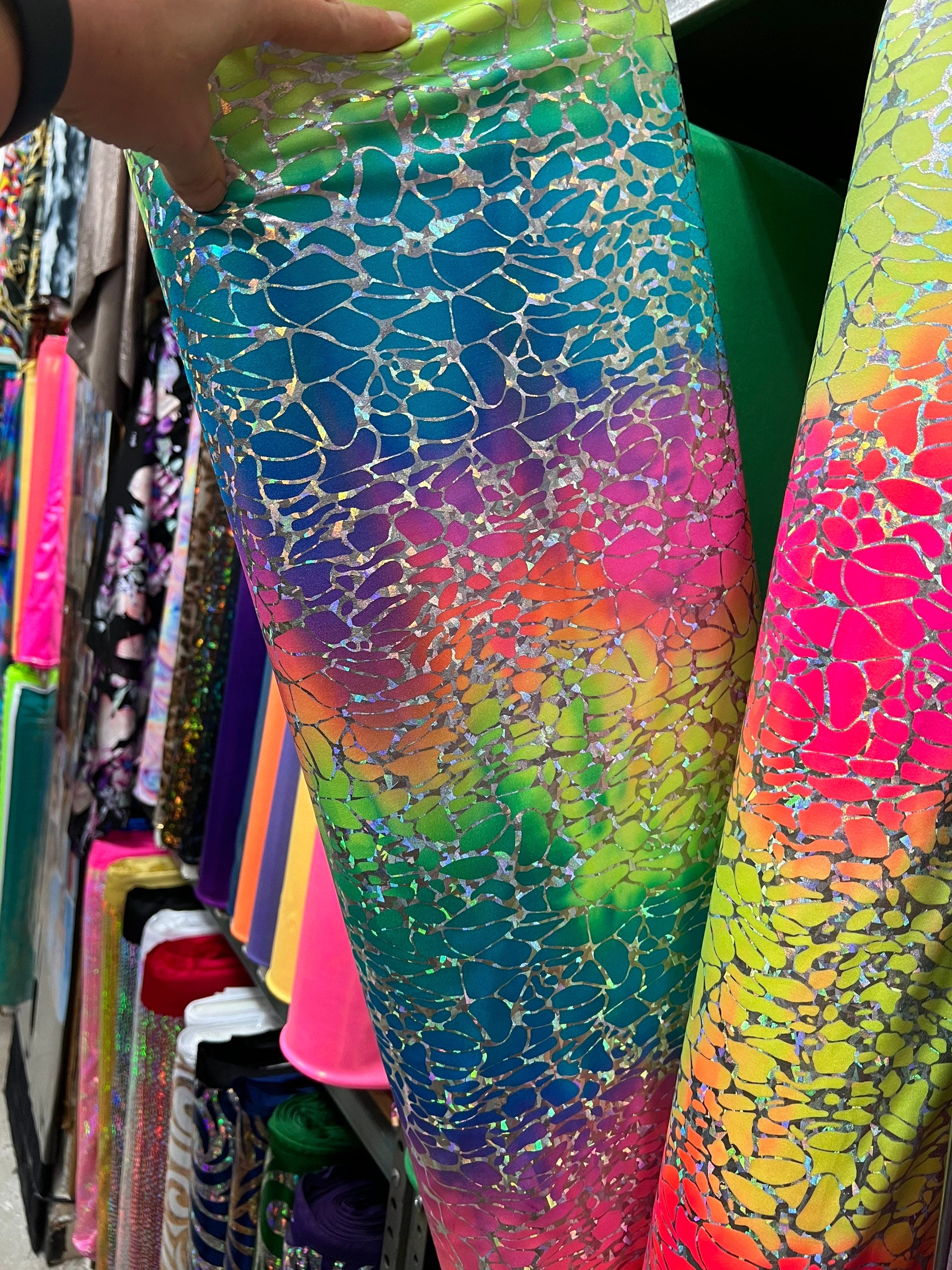 Multicolor Snake Print Catsuit Bodysuit, Full Sleeves, Turtleneck, Heel Straps