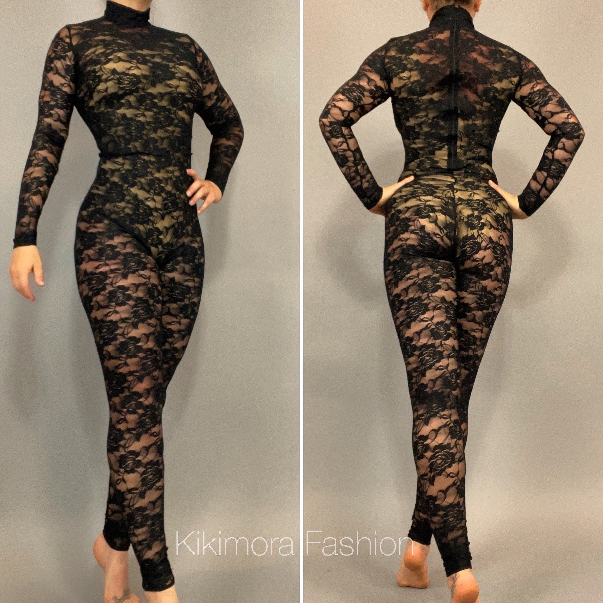 Sheer bodysuit, Beautiful Lace Catsuit, trending now, Exotic Dance wear.