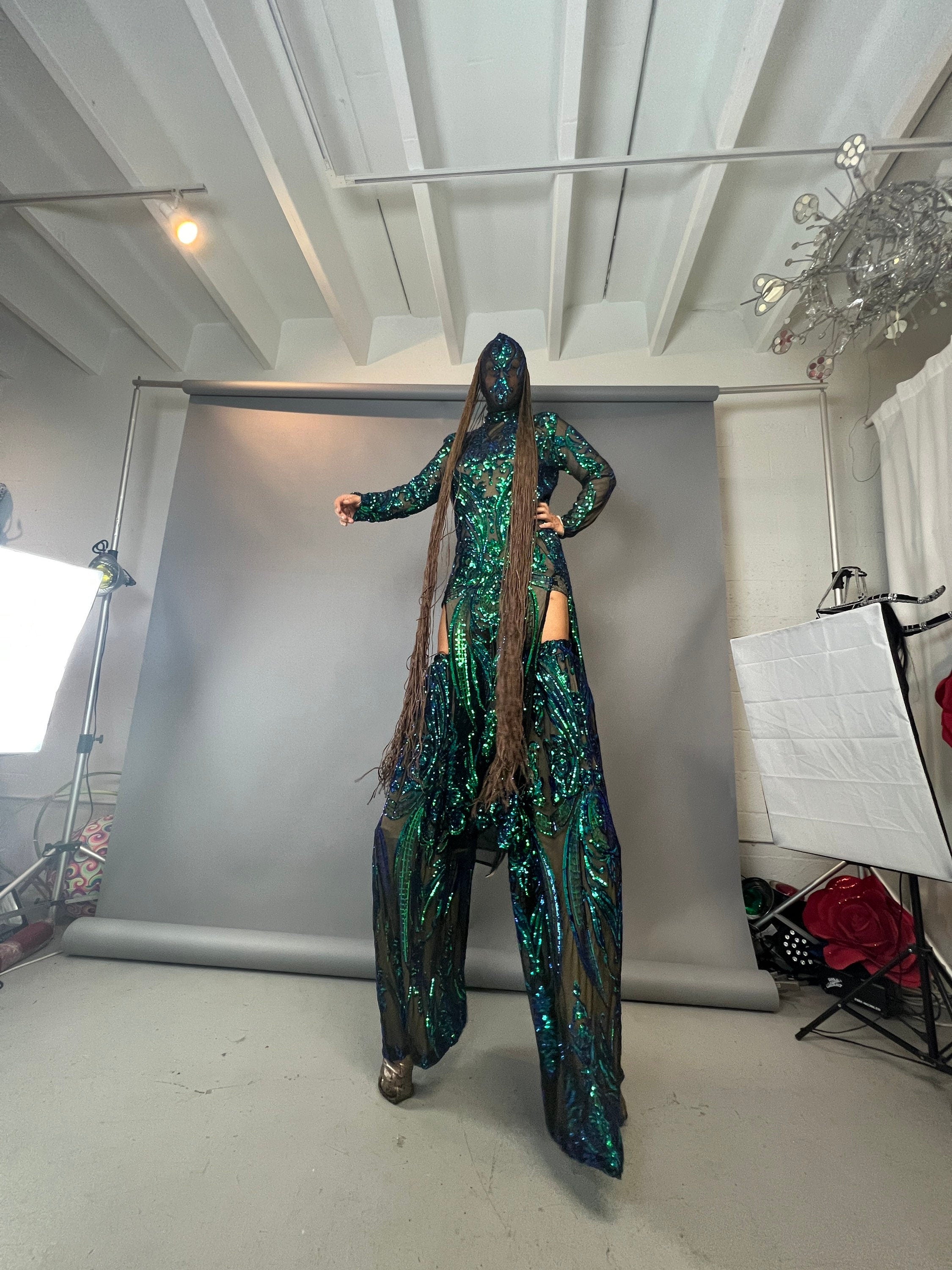 Futuristic Clothing, Alien Costume,festival Outfit, Exotic Dance Wear, Stilts Covers, Trending Now