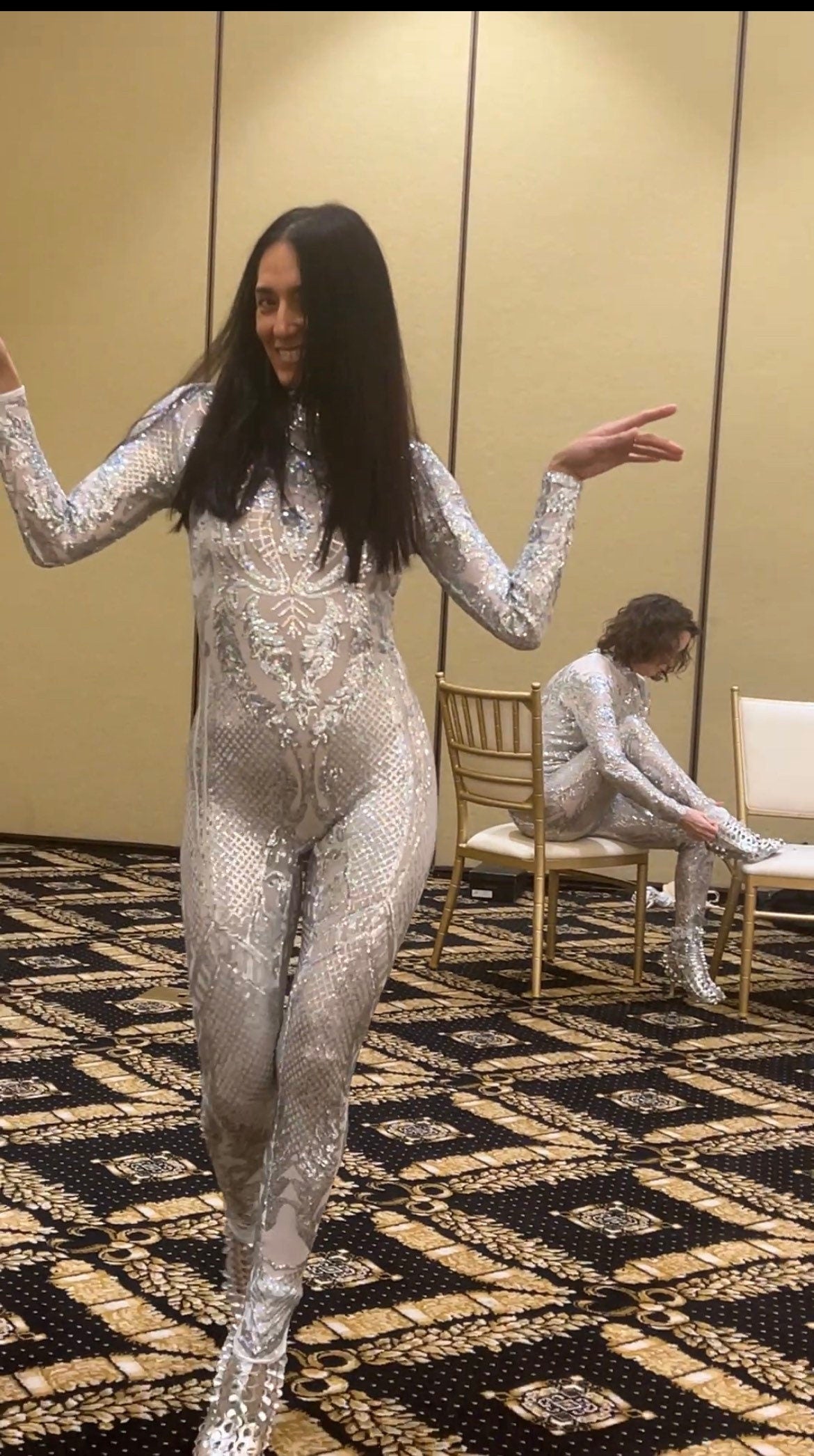 Showgirl Costume, Beautiful Sequins Bodysuit, Jumpsuit for Gymnastics, Stage Wear, Exotic Dance Wear, Trending Now