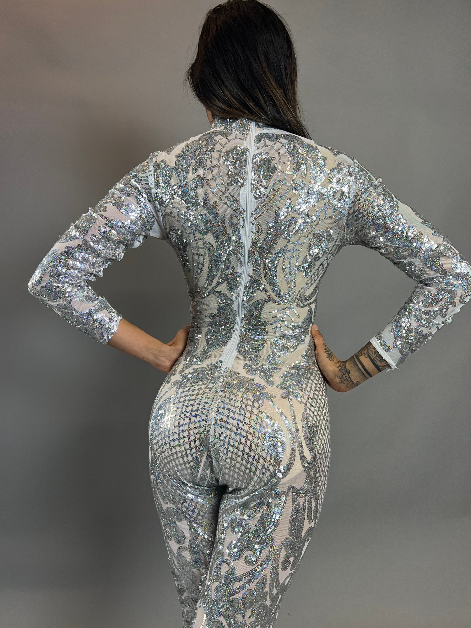 Showgirl Costume, Beautiful Sequins Bodysuit, Jumpsuit for Gymnastics, Stage Wear, Exotic Dance Wear, Trending Now