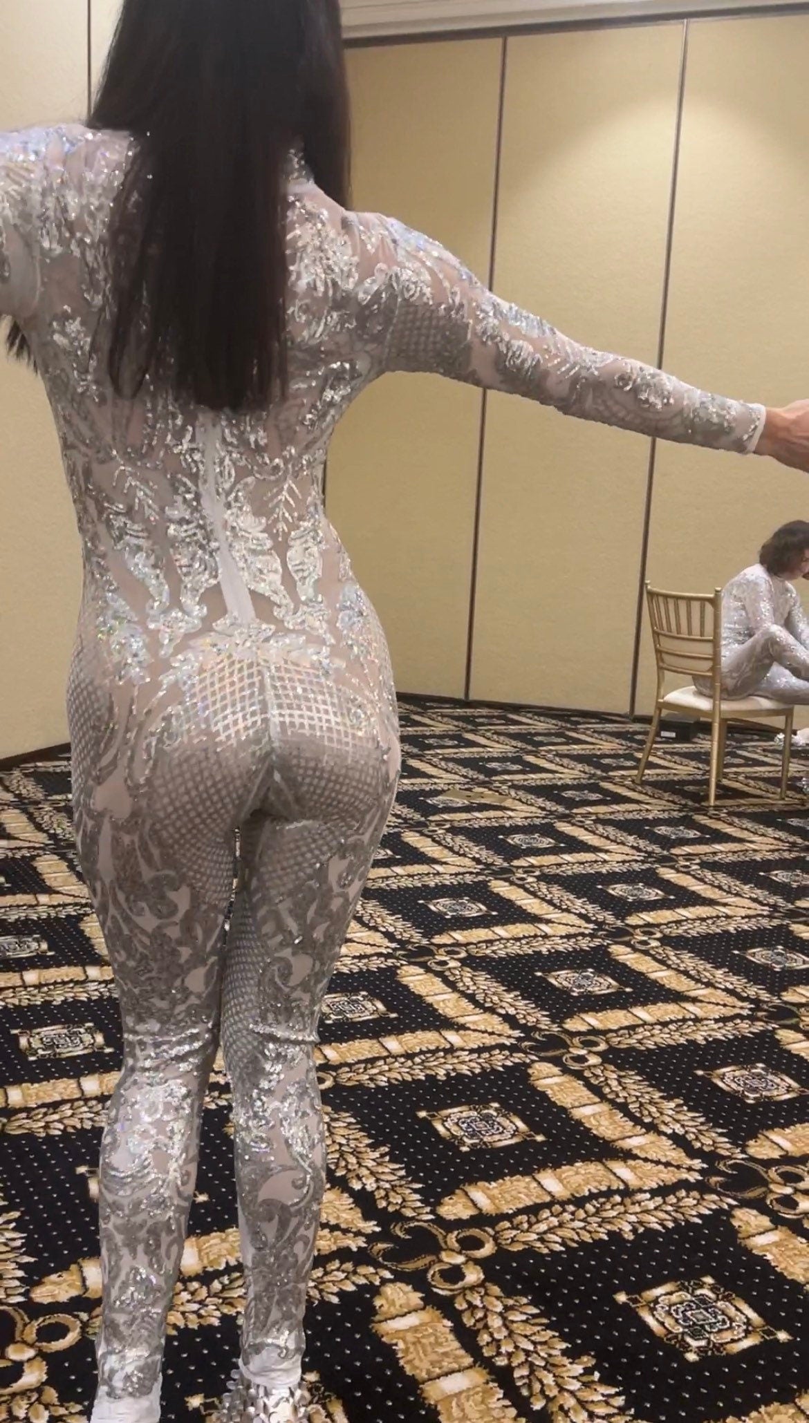 Showgirl Costume, Beautiful Sequins Bodysuit, Jumpsuit for Gymnastics, Stage Wear, Exotic Dance Wear, Trending Now