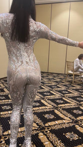 Showgirl Costume, Beautiful Sequins Bodysuit, Jumpsuit for Gymnastics, Stage Wear, Exotic Dance Wear, Trending Now