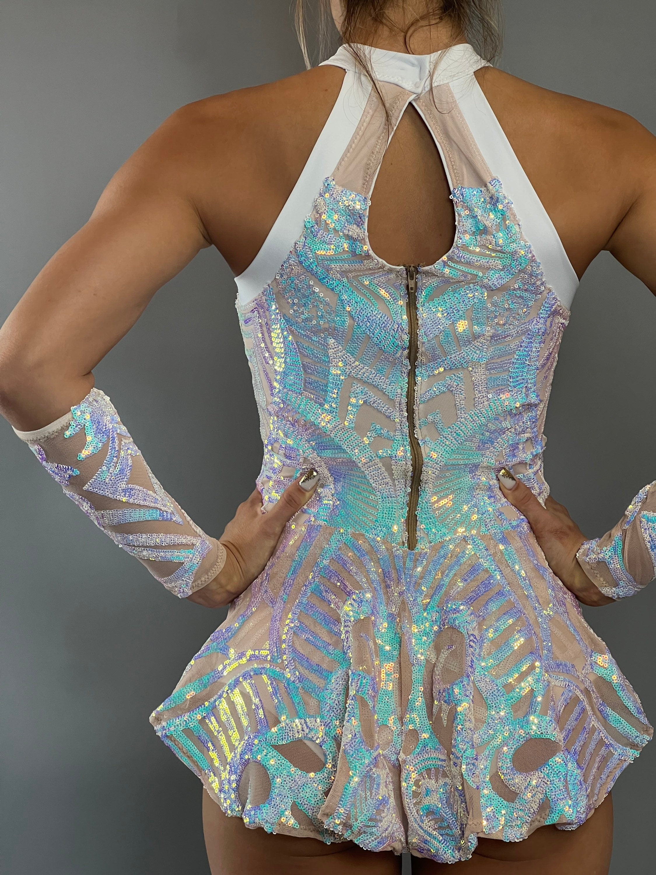Bodysuit for Women, Showgirl Leotard, Exotic Dance Wear, Snow Fairy Costume, Trending Now, Bridal Bodysuit