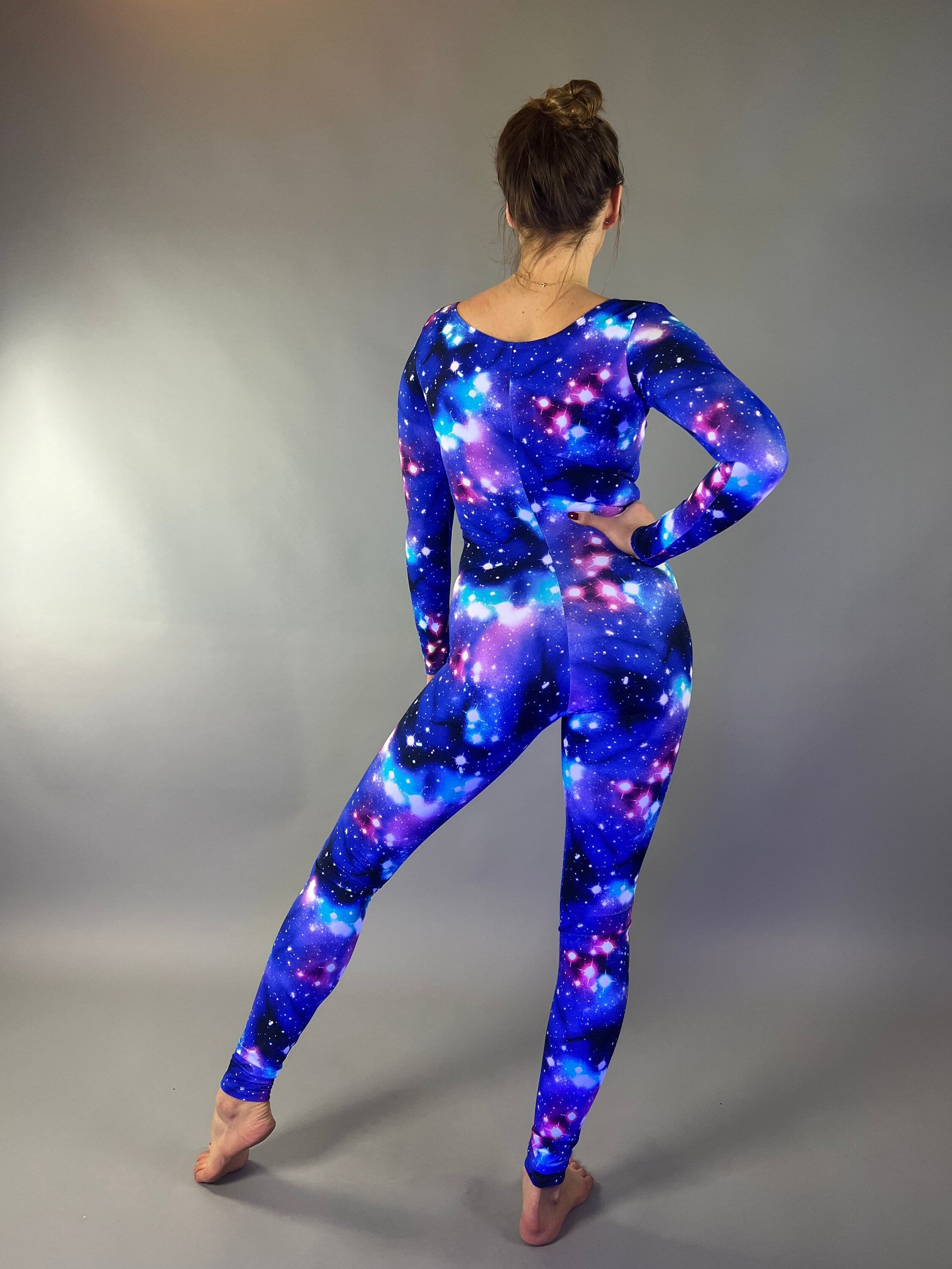 Cosmos Bodysuit for Women or Men, Beautiful Galactic Cosplay for Aerialists, Dancewear, Jumpsuit for Men