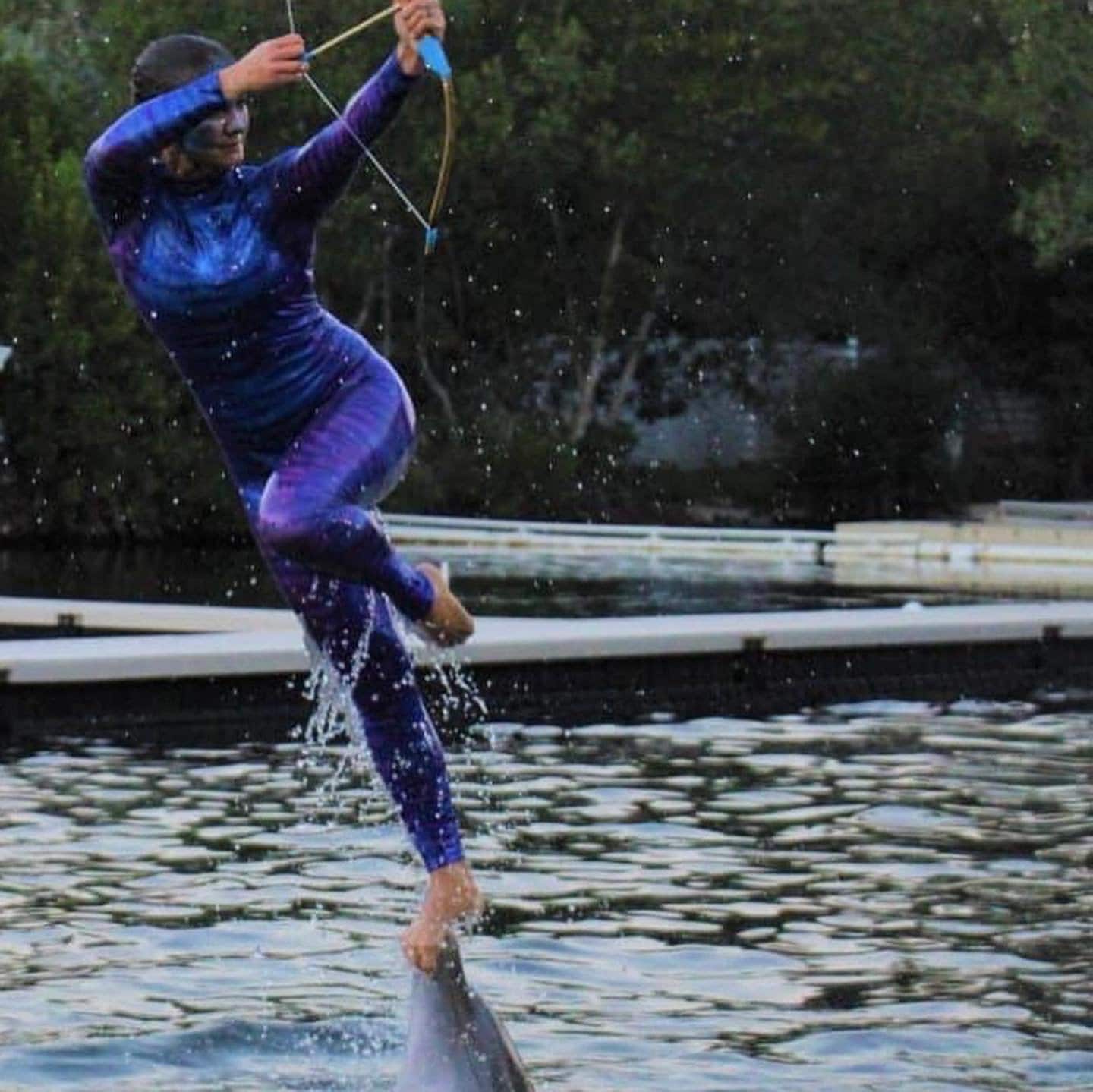 Avatar Blue. Catsuit bodysuit costume for Halloween , dancers, circus performers .