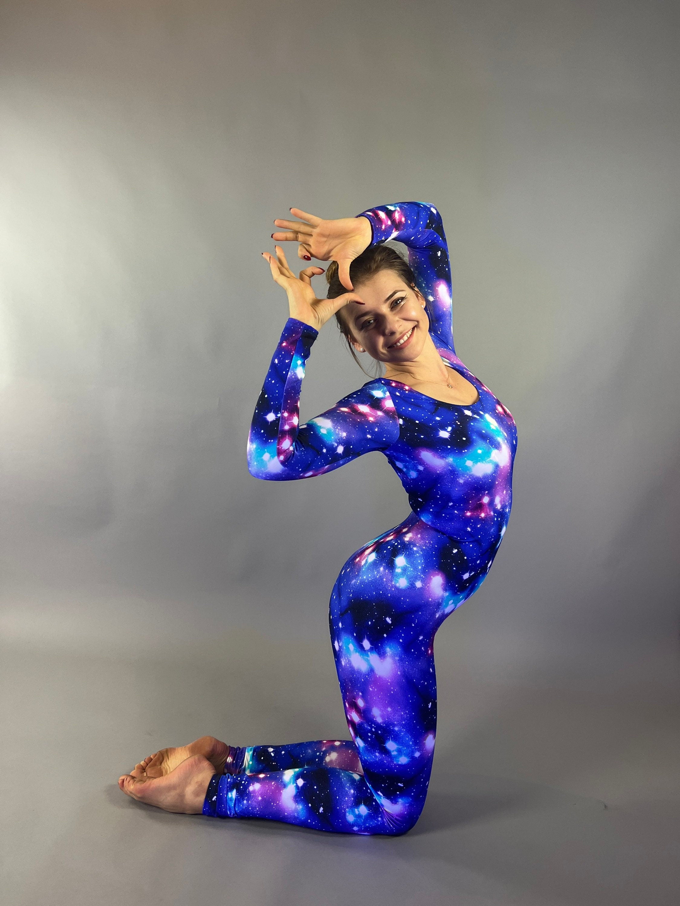 Cosmos Bodysuit for Women or Men, Beautiful Galactic Cosplay for Aerialists, Dancewear, Jumpsuit for Men