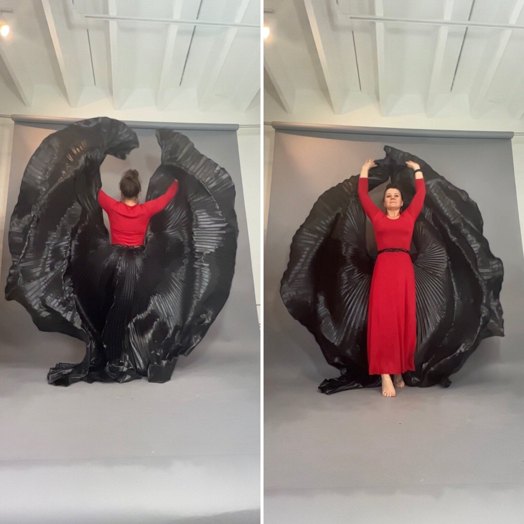 Pleated Cape, Maxi Skirt, Oversize Half Skirt, Costume Accessories, Beautiful Aerialist Skirt, Trending Now