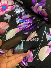 Night Bloom Floral Sheer Black Catsuit, Sheer Bodysuit, Turtleneck, Full Sleeves