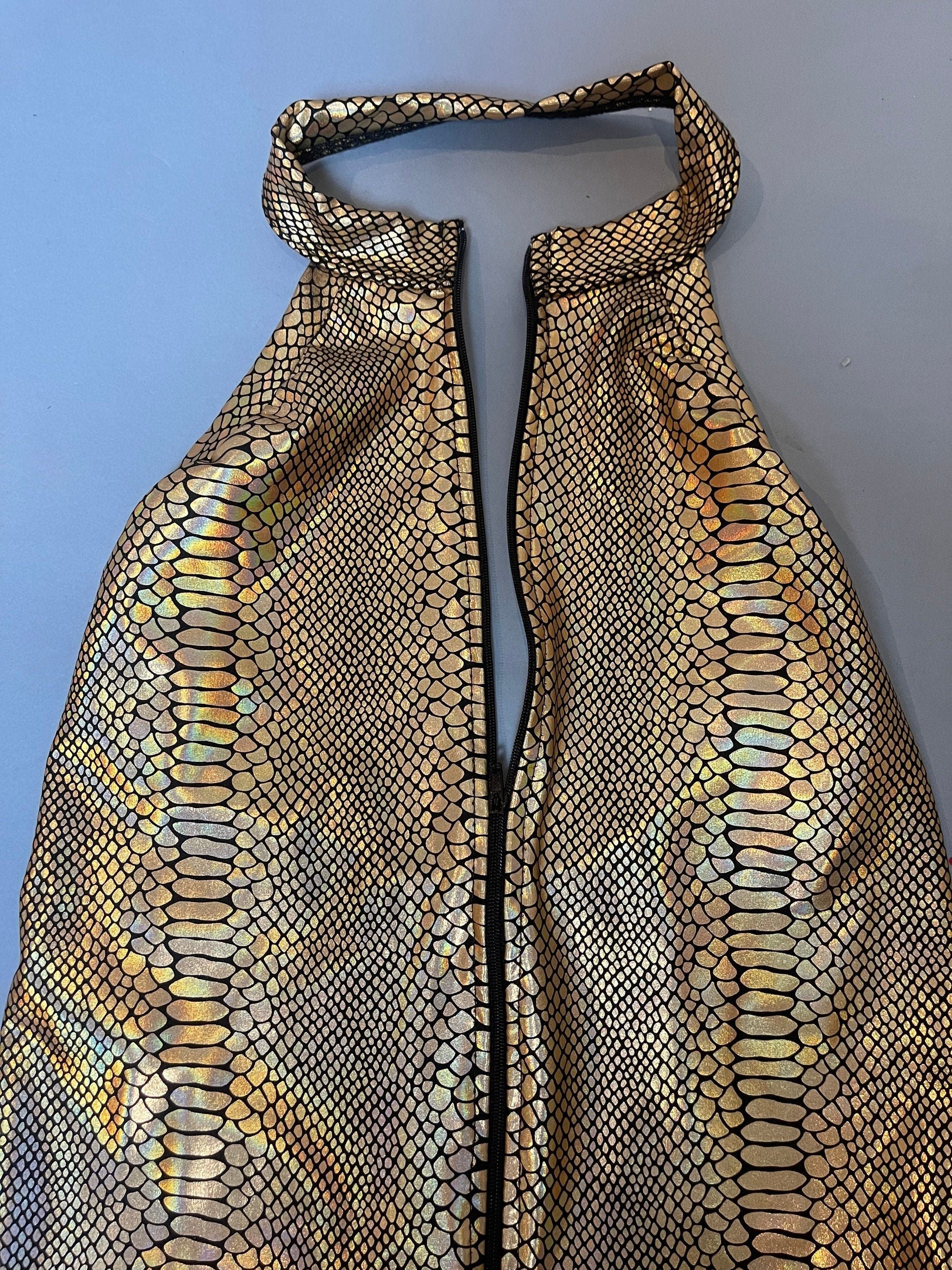 Golden Bell Bottom Jumpsuit, Halterneck, Backless, Sleeveless