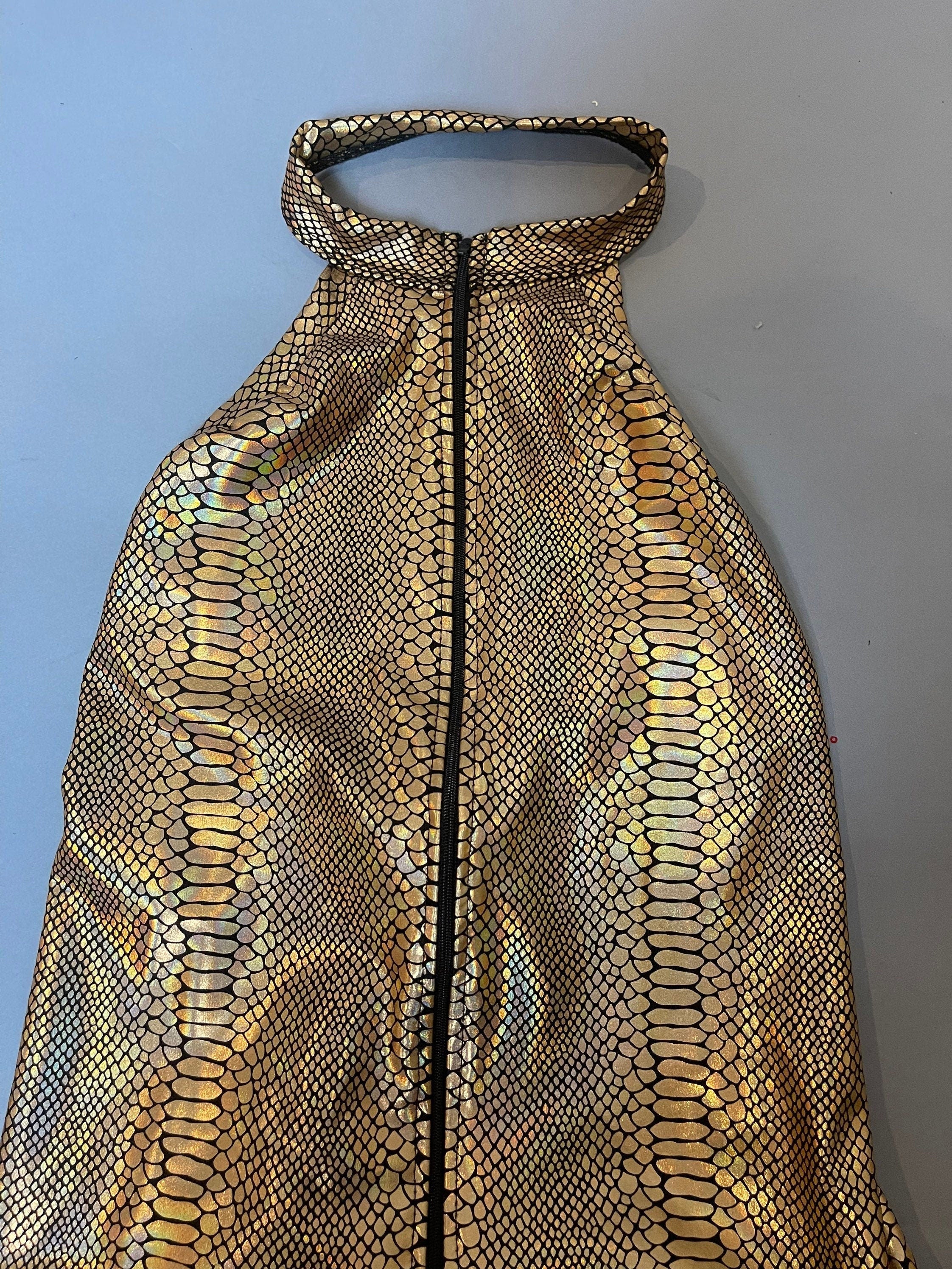 Golden Bell Bottom Jumpsuit, Halterneck, Backless, Sleeveless