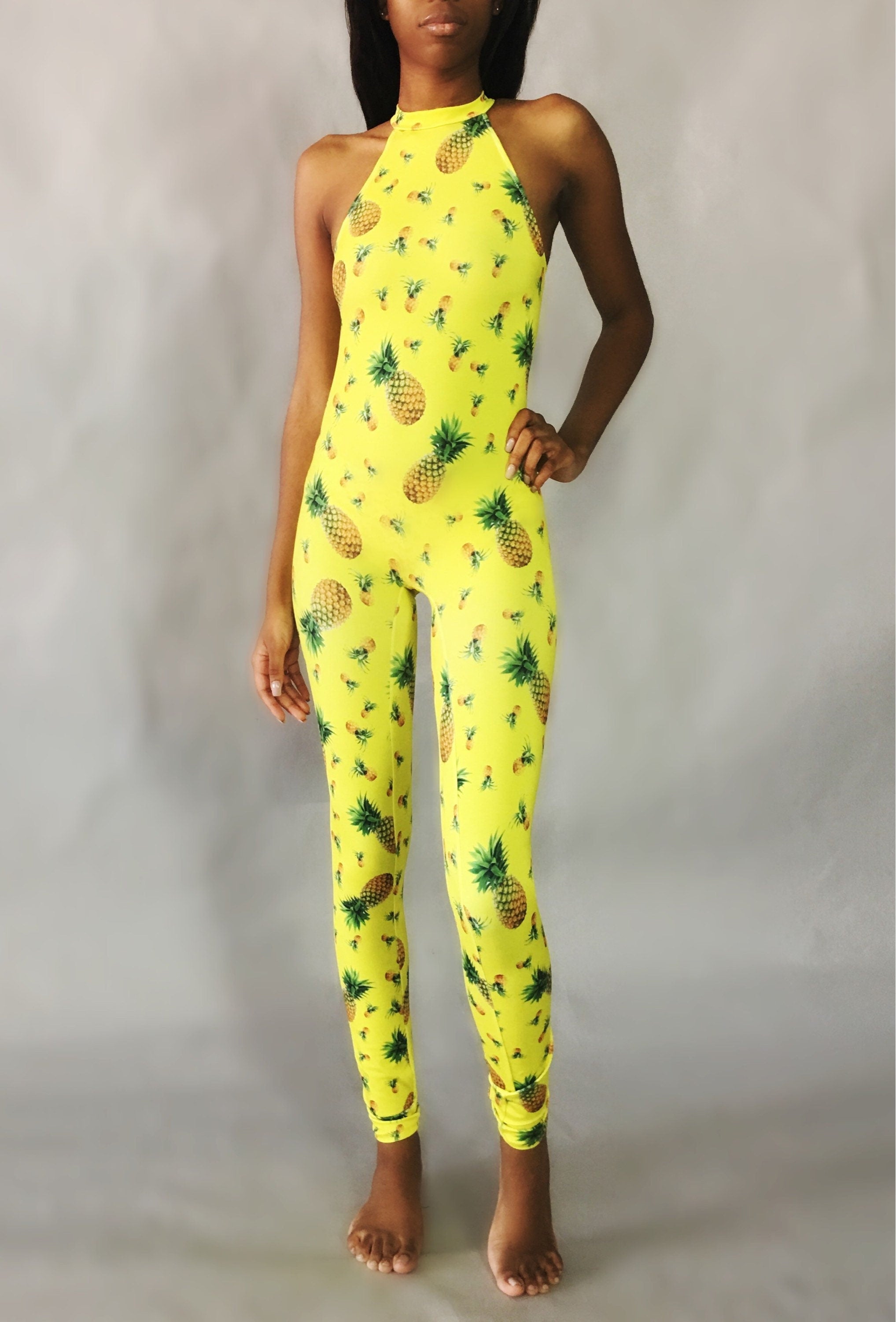 Pineapple Print, Beautiful Catsuit, Trending Now, Summer Vibes, Exotic Dancewear, Festival Fashion