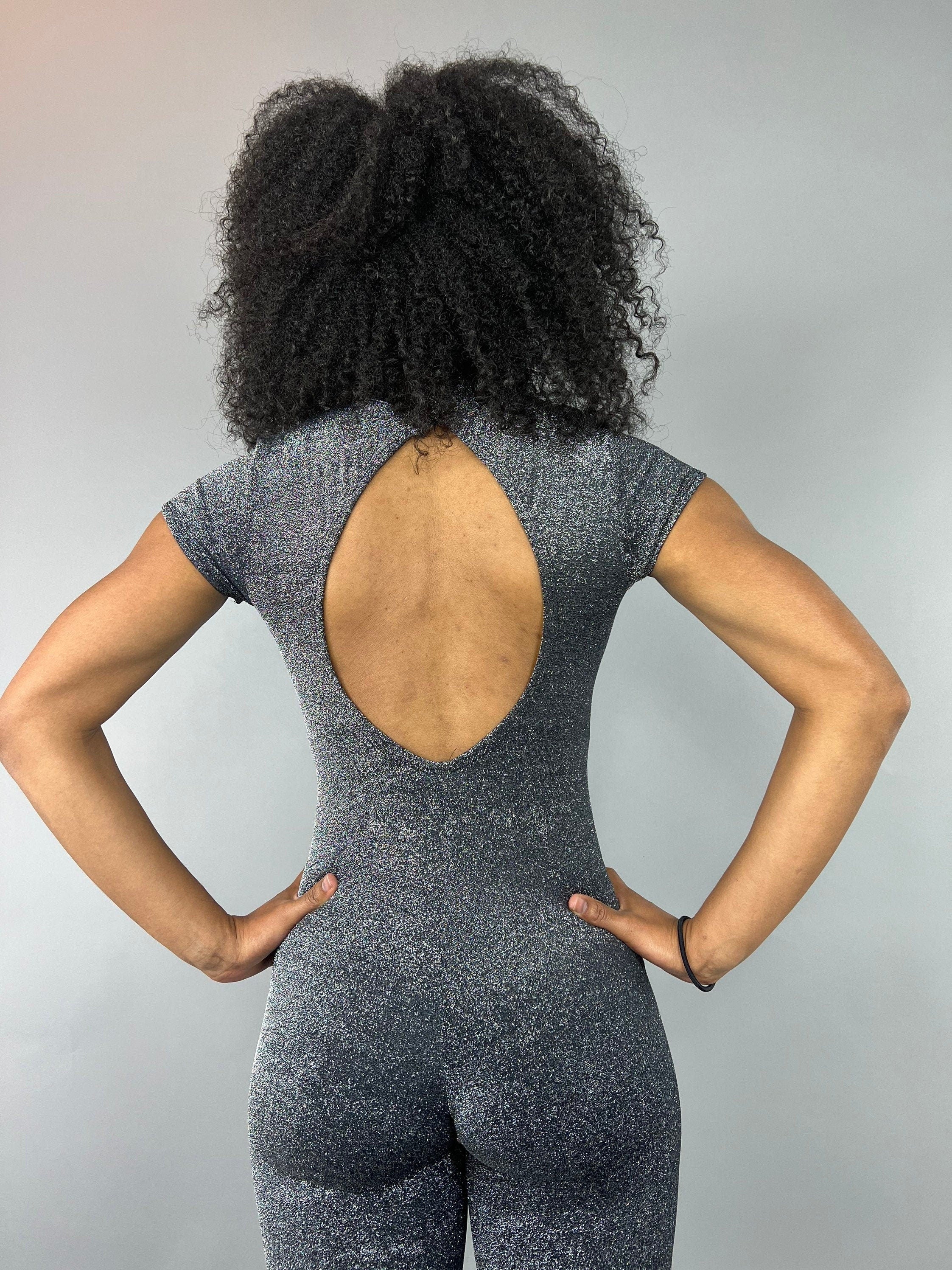 Sparkly Bell Bottom Jumpsuit, Party Outfit, Beautiful Open Back, Trending Now, Dance Teacher Gift, Lycra Jumpsuit