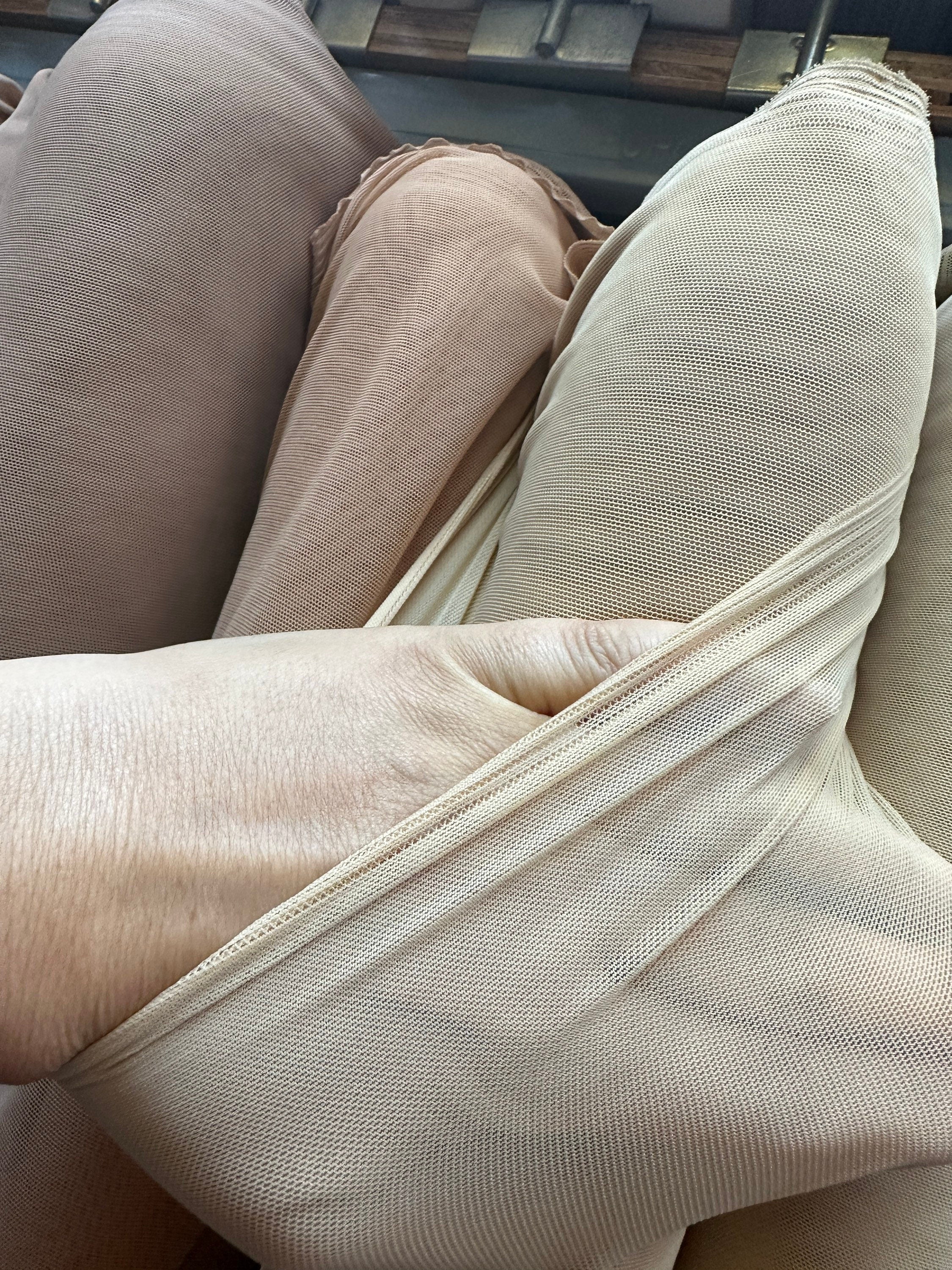 Sheer Nude Catsuit Bodysuit, Full Sleeves, Turtleneck