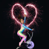Rainbow Lycra Catsuit, Round Mock Neckline, Long Sleeves